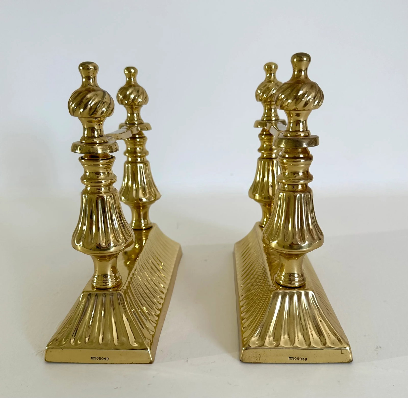 Pair of Late 19th Century Victorian Brass Aesthetic Movement Fire Dogs - 2