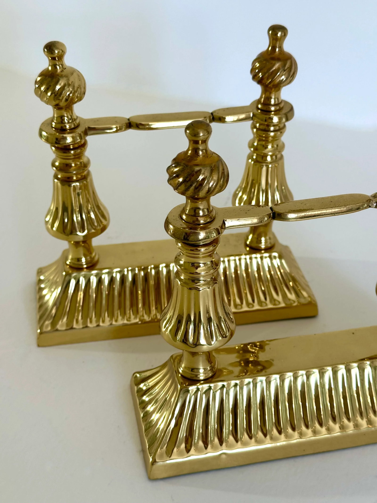 Pair of Late 19th Century Victorian Brass Aesthetic Movement Fire Dogs - 3