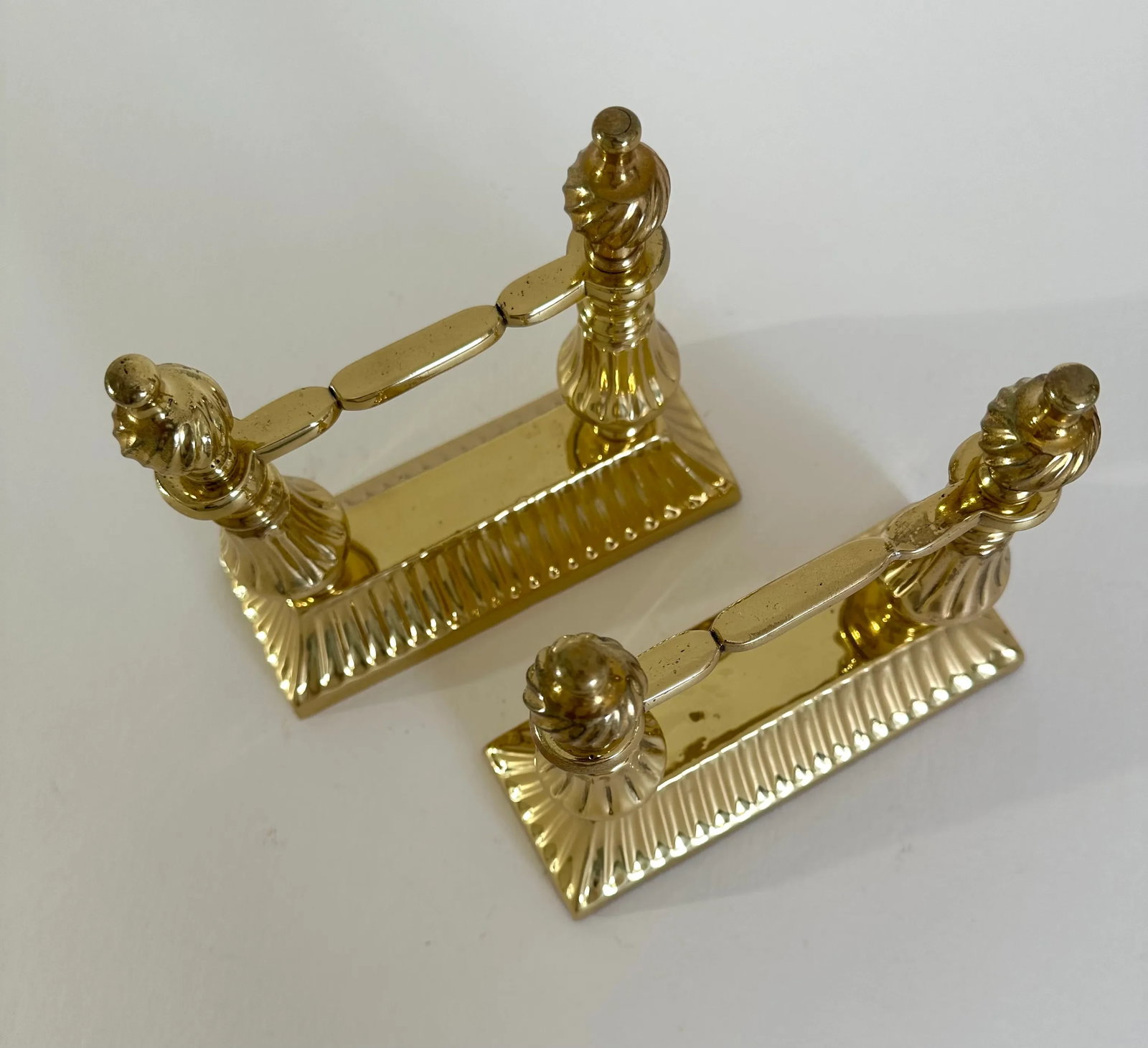 Pair of Late 19th Century Victorian Brass Aesthetic Movement Fire Dogs - 4