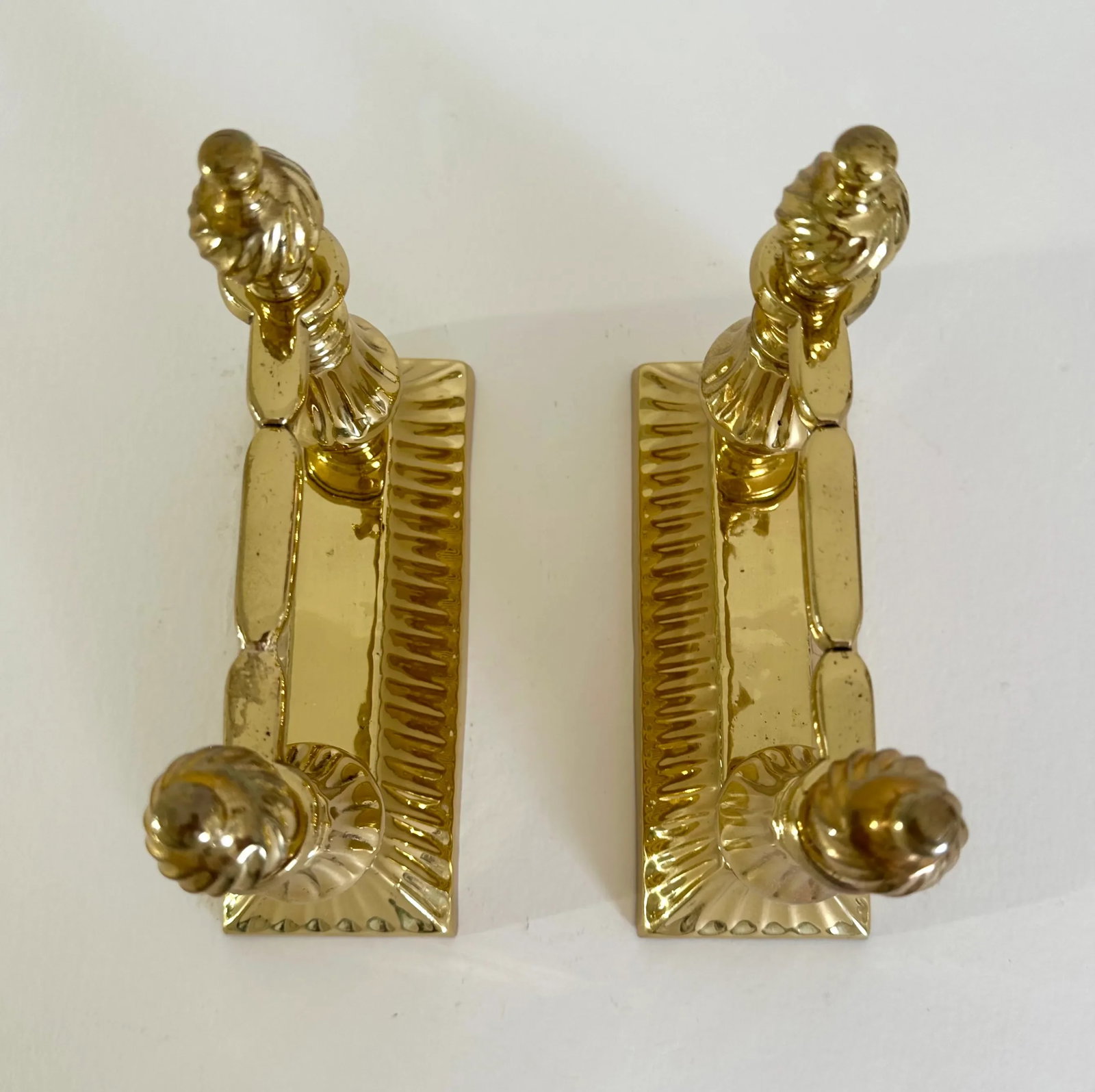 Pair of Late 19th Century Victorian Brass Aesthetic Movement Fire Dogs - 5