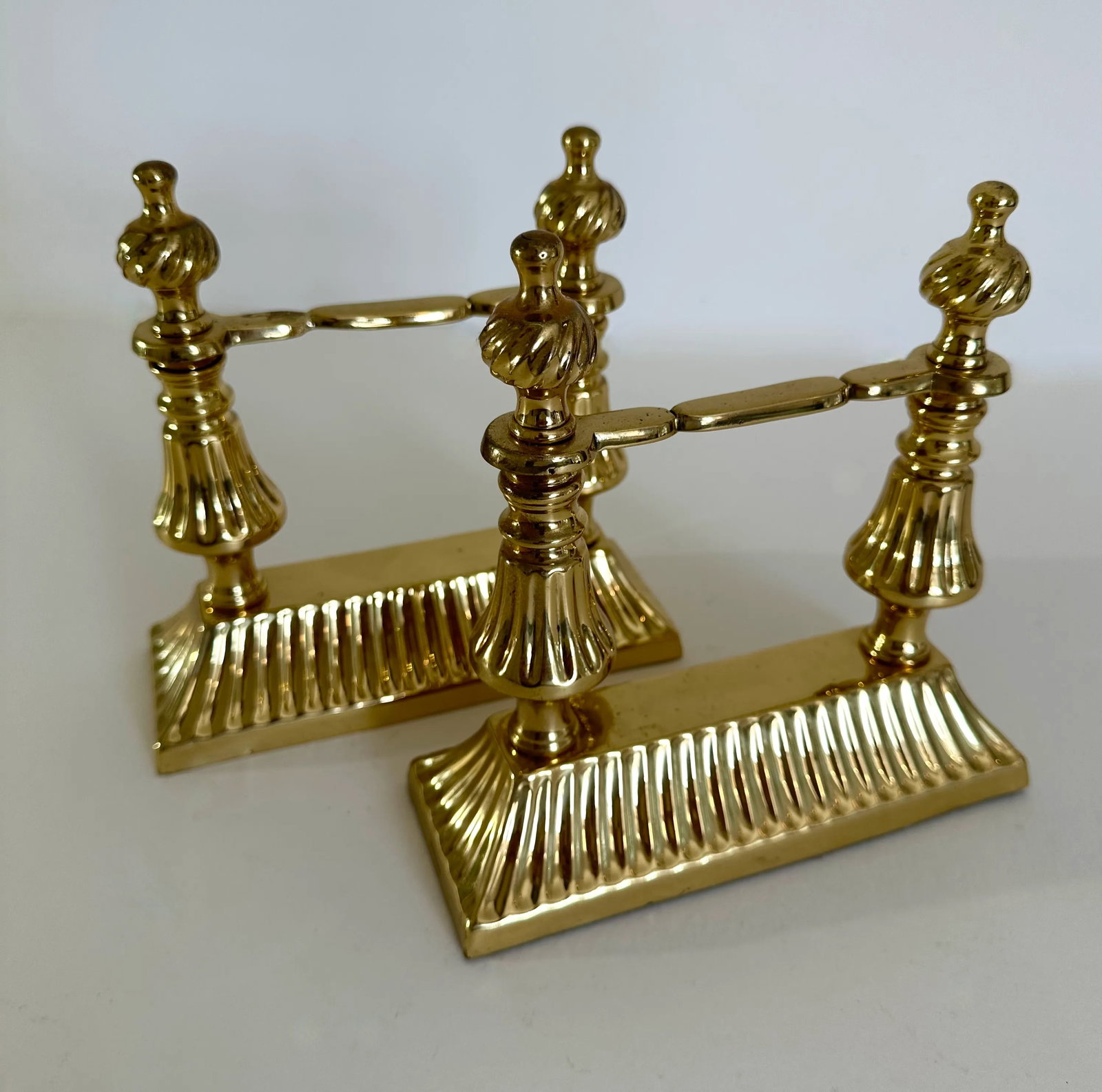 Pair of Late 19th Century Victorian Brass Aesthetic Movement Fire Dogs - 6