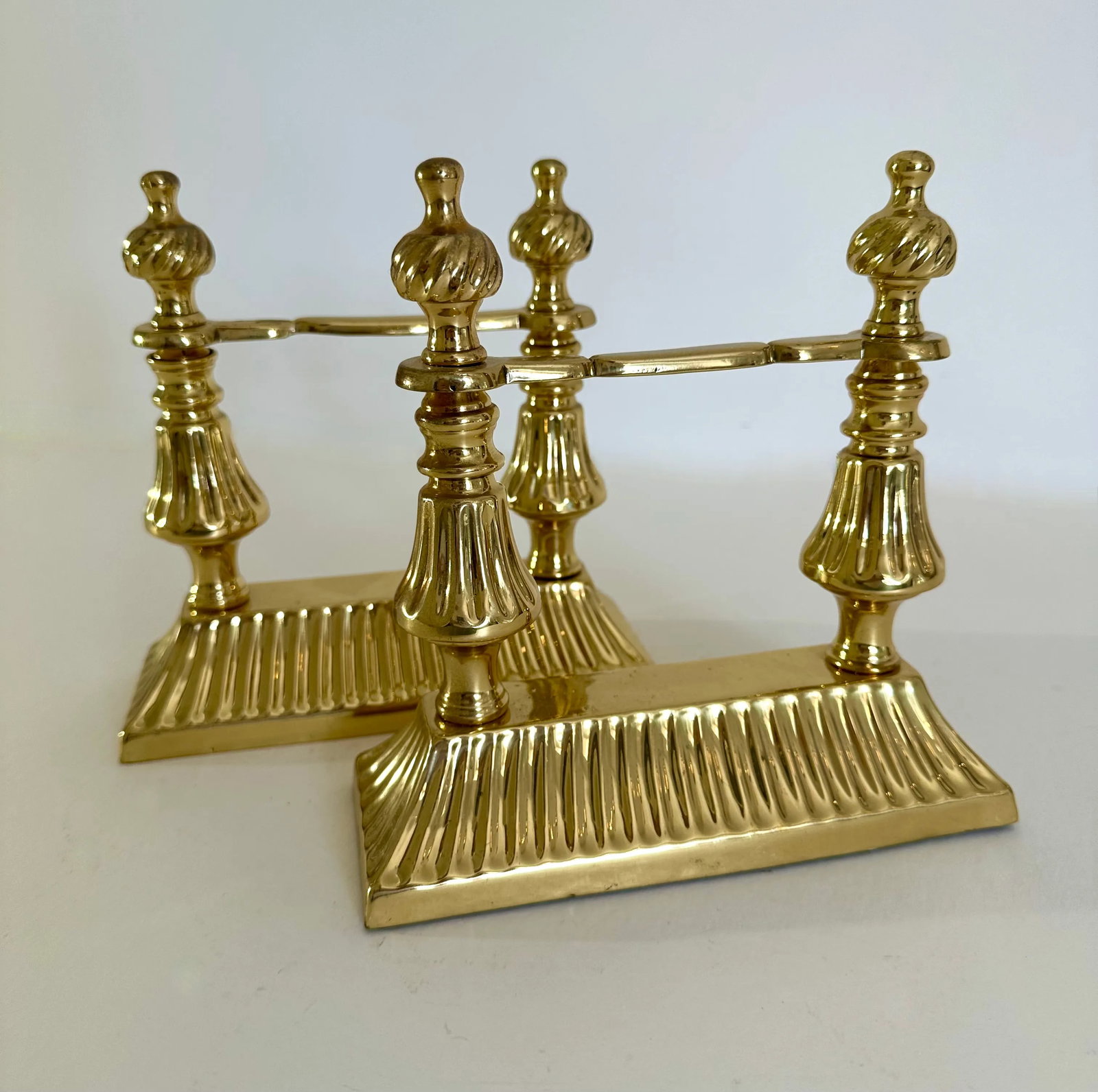 Pair of Late 19th Century Victorian Brass Aesthetic Movement Fire Dogs - 7
