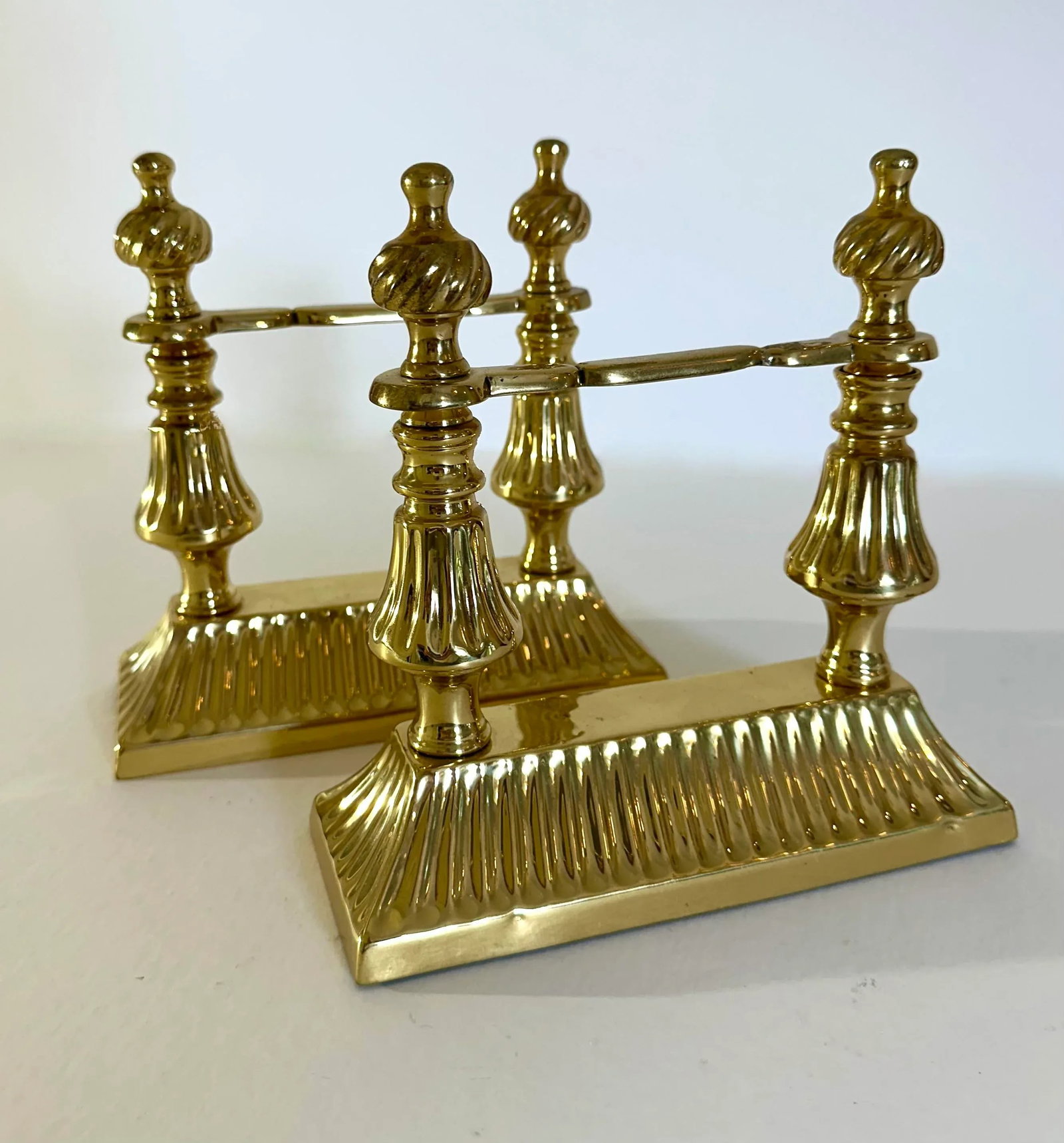 Pair of Late 19th Century Victorian Brass Aesthetic Movement Fire Dogs - 8