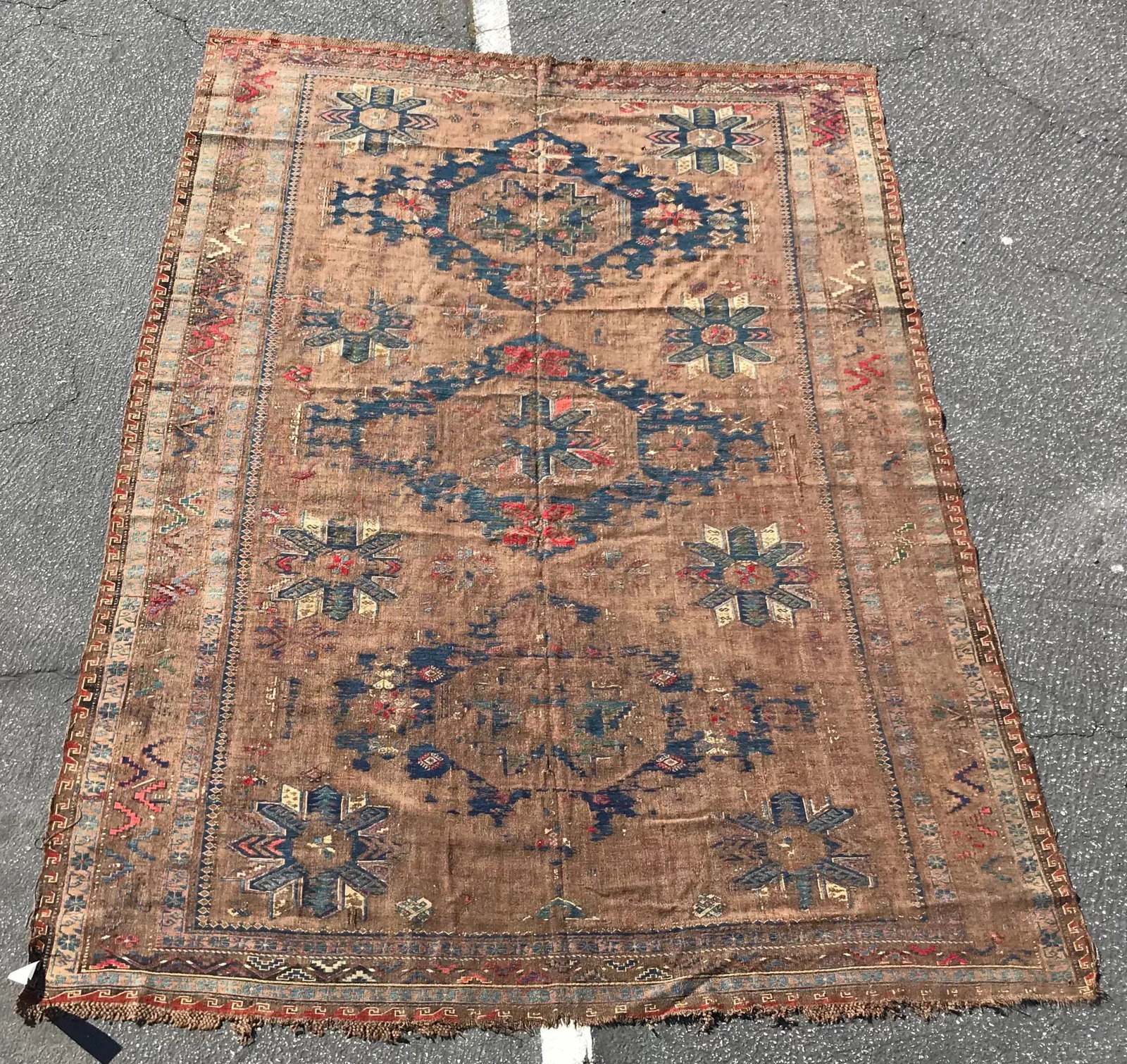 1900s Azerbaijan Soumac Rug-6'10'' * 9'10'' - 13