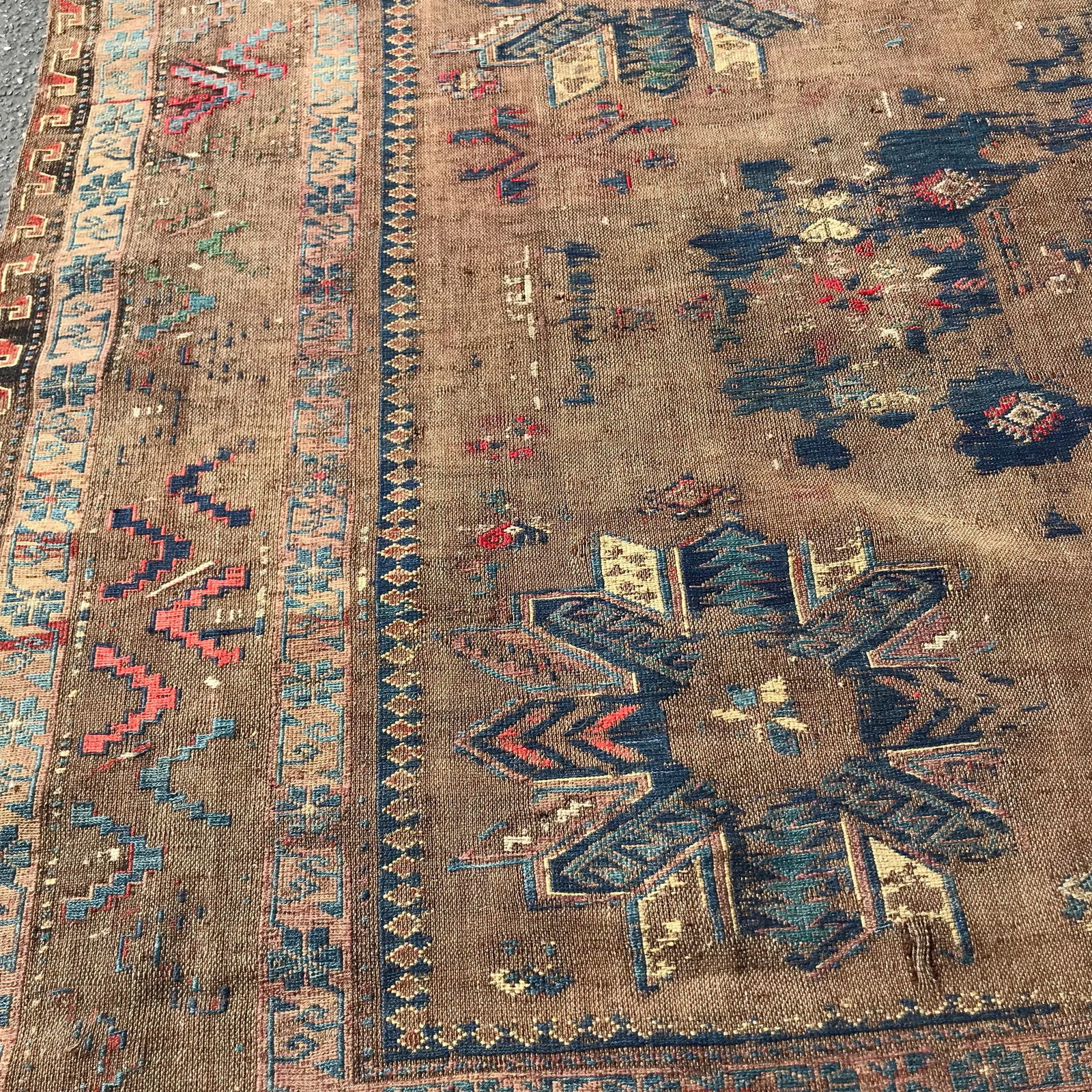 1900s Azerbaijan Soumac Rug-6'10'' * 9'10'' - 5