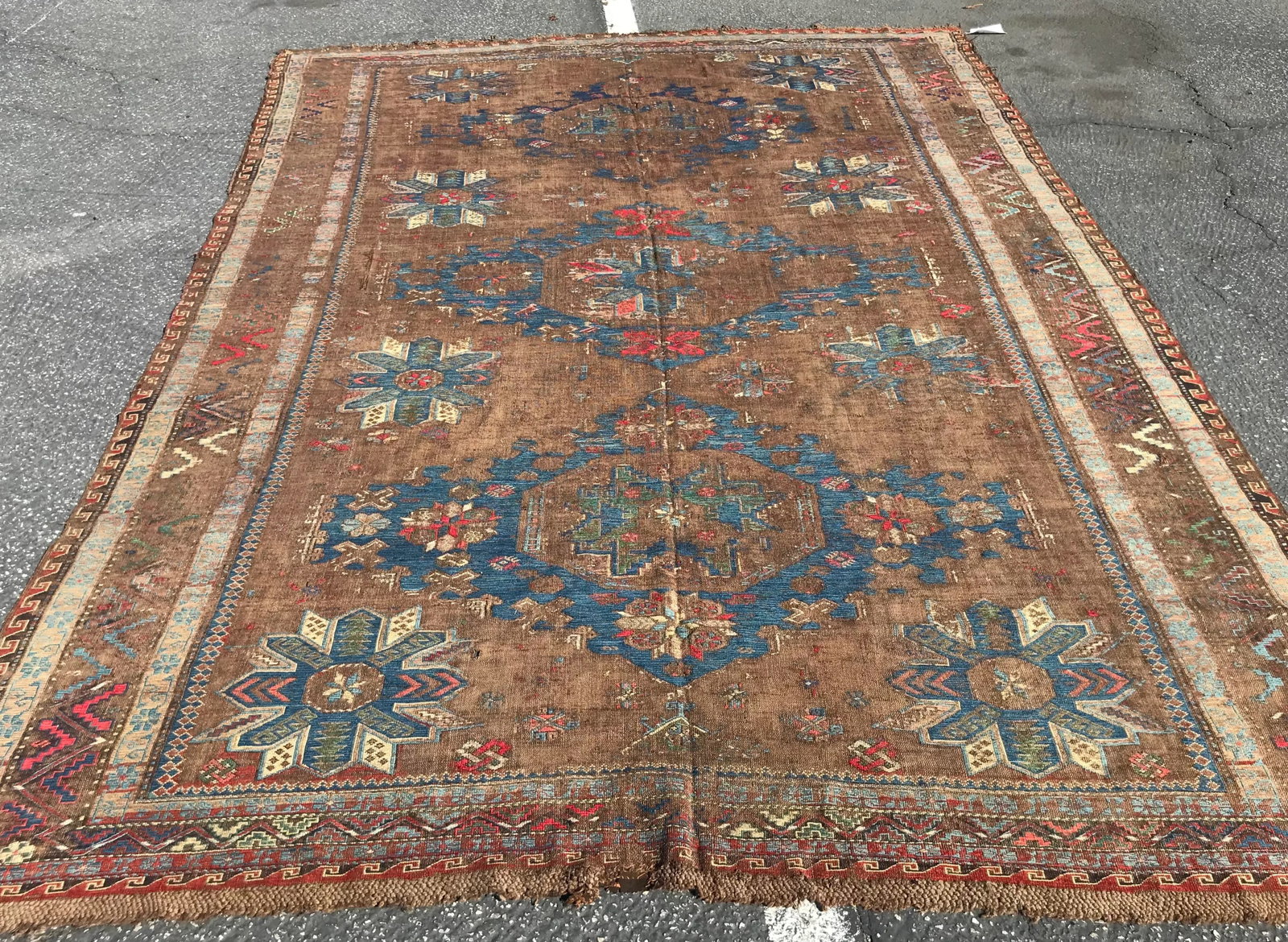 1900s Azerbaijan Soumac Rug-6'10'' * 9'10'' - 6