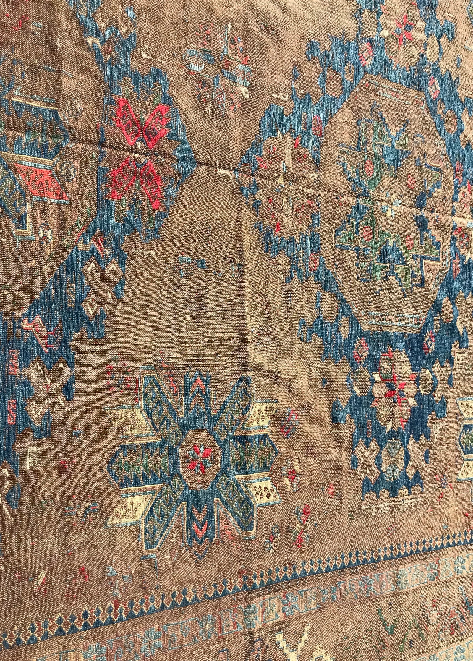 1900s Azerbaijan Soumac Rug-6'10'' * 9'10'' - 8