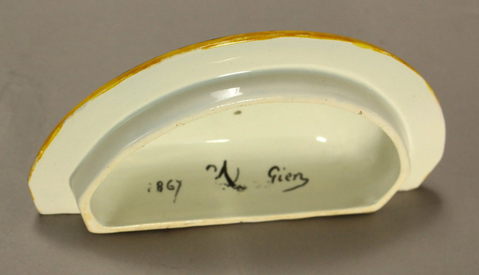 1867 Gien Faience Lavabo Wall Fountain & Basin, Neo-Classical Renaissance - 11