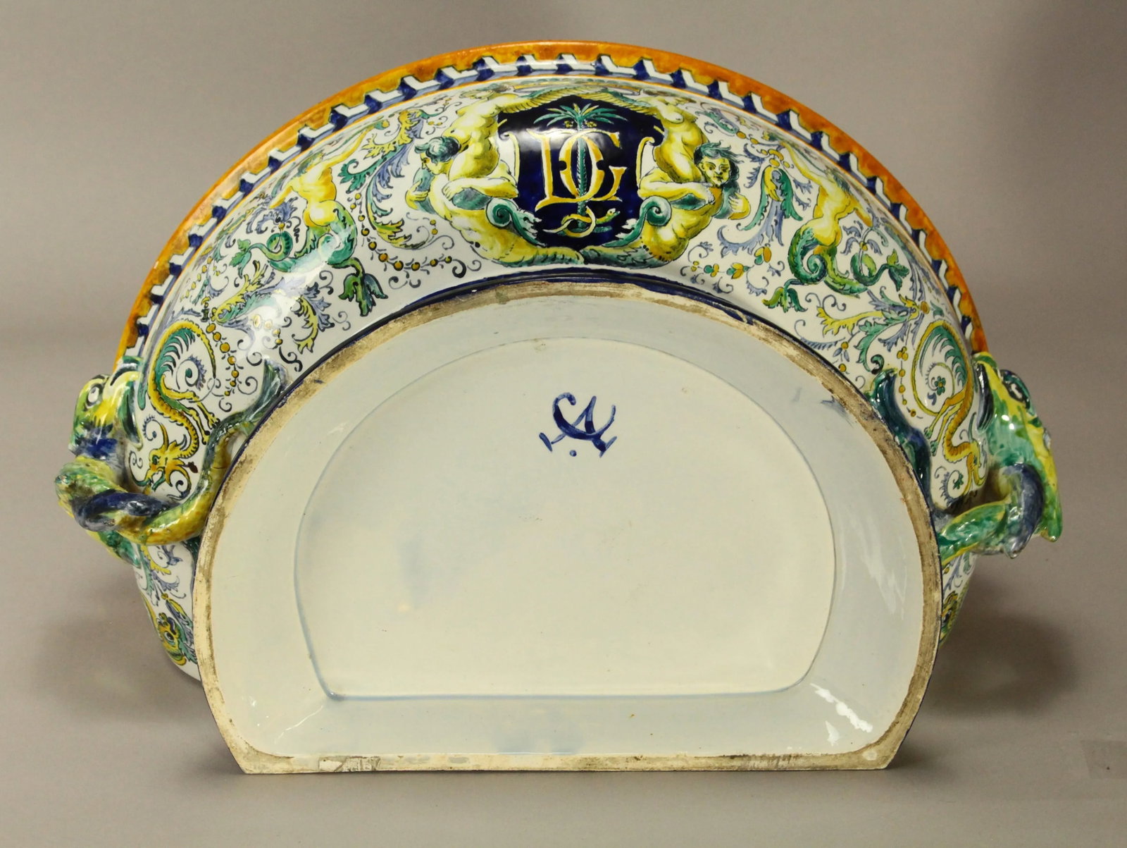 1867 Gien Faience Lavabo Wall Fountain & Basin, Neo-Classical Renaissance - 7