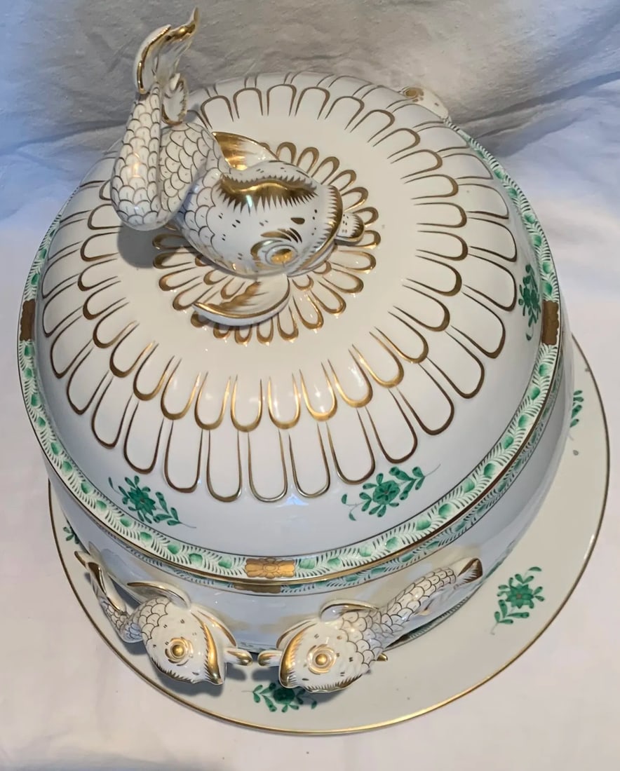 1920s Hungarian Serving Bowl & Underplate - 5