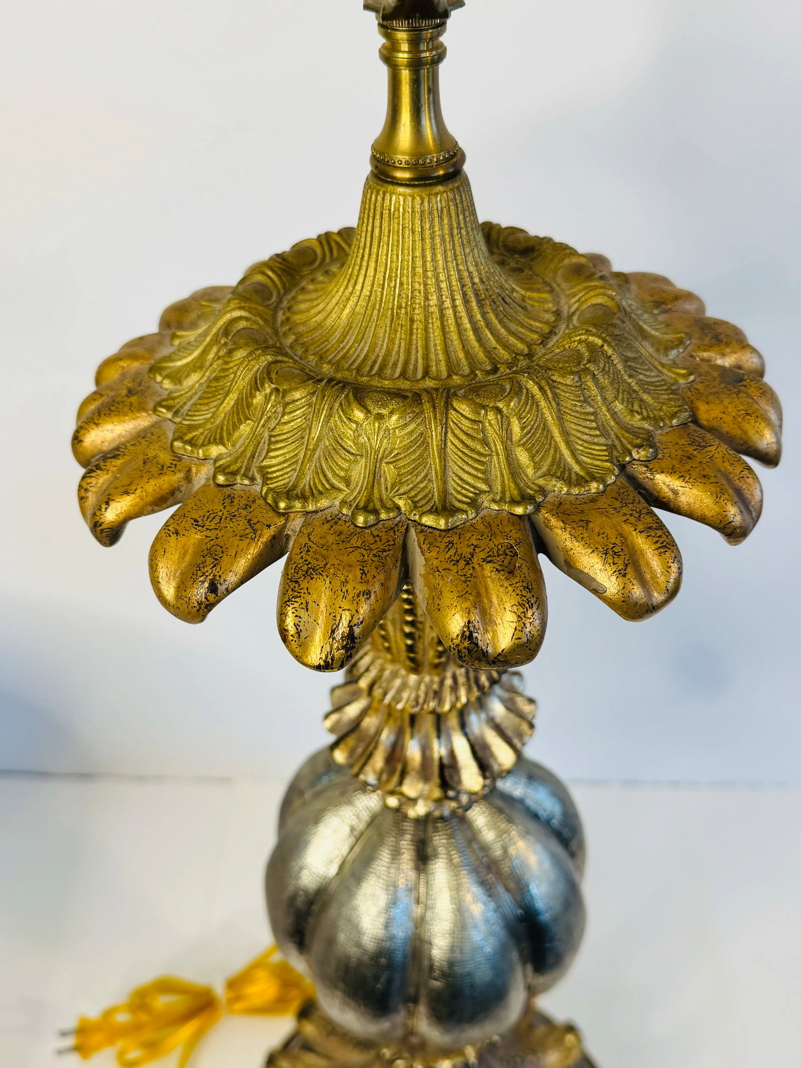 1980s John Richard Hollywood Regency Style Palm Tree Lamp With Silk Weaved Shade - 10
