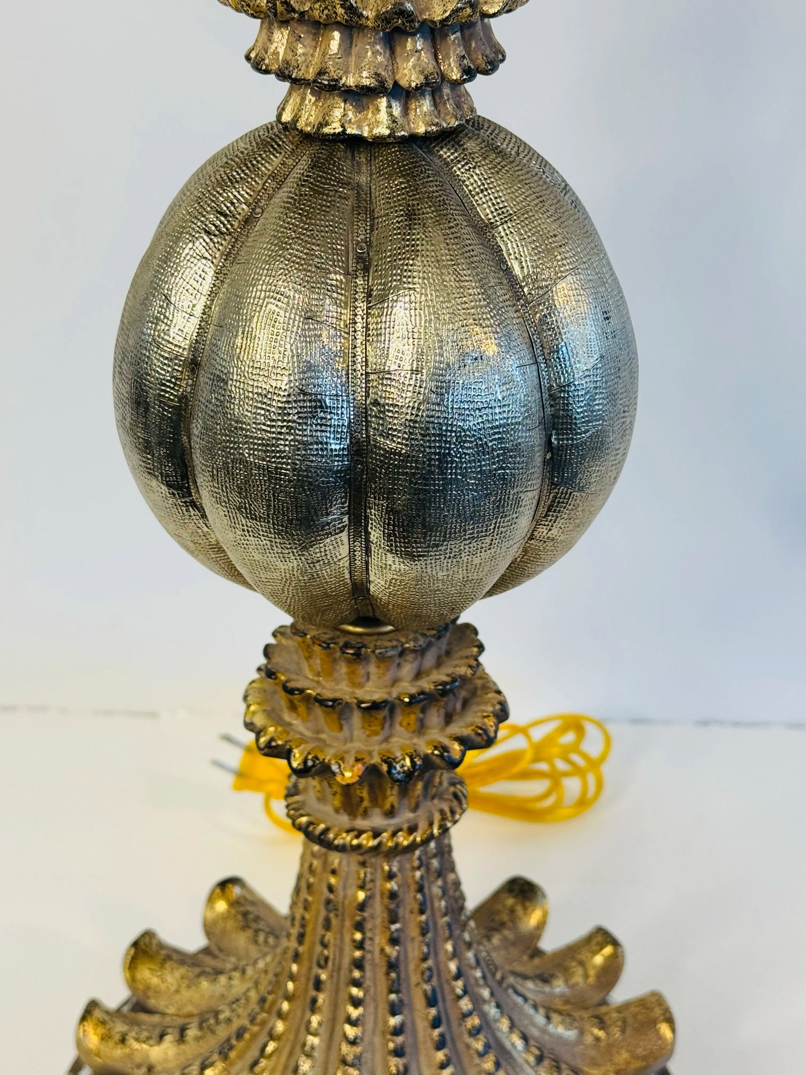 1980s John Richard Hollywood Regency Style Palm Tree Lamp With Silk Weaved Shade - 6
