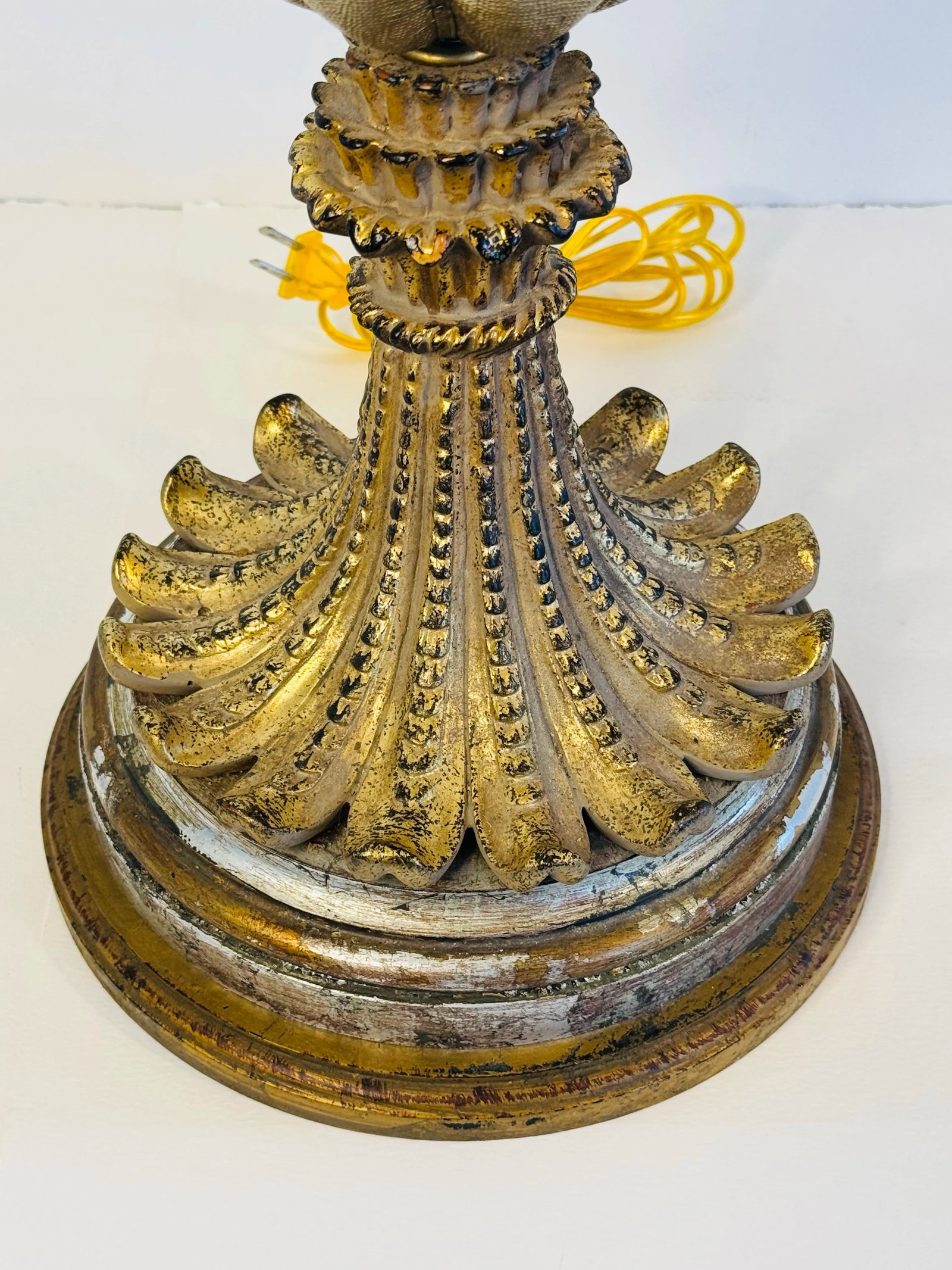 1980s John Richard Hollywood Regency Style Palm Tree Lamp With Silk Weaved Shade - 7