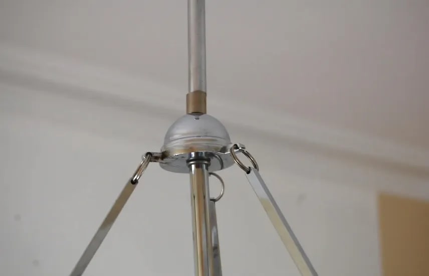 1970s Art Deco Polished Chrome Pendant - 8