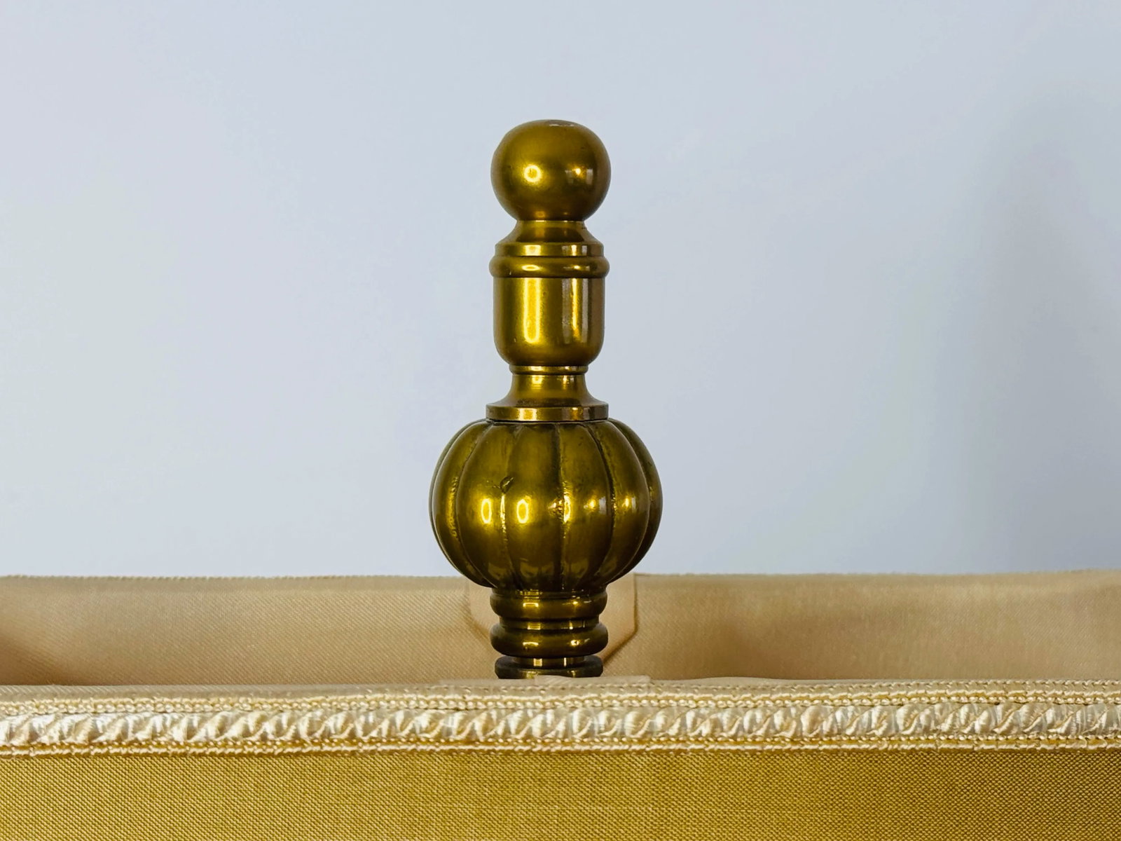 1980s Chelsea House Solid Brass Candelabra Style Table Lamp With Rectangular Silk Shade - 10