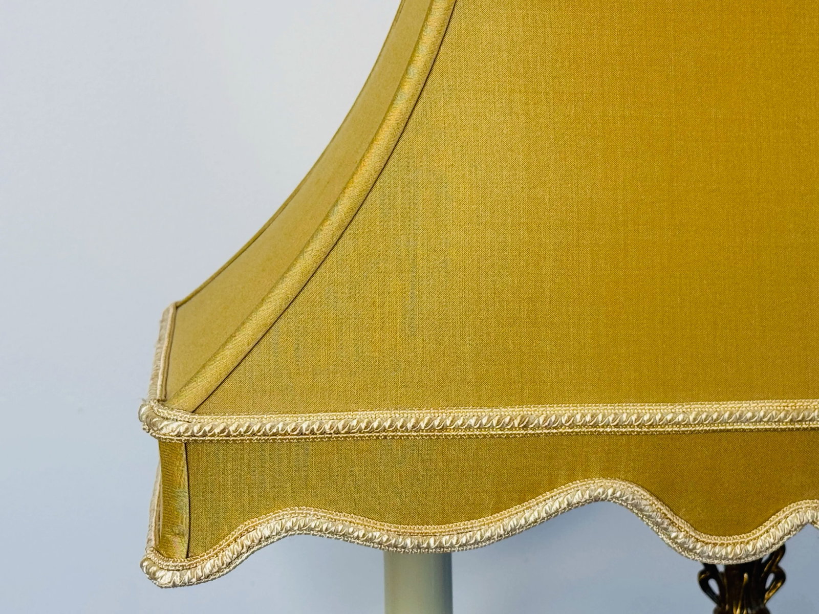 1980s Chelsea House Solid Brass Candelabra Style Table Lamp With Rectangular Silk Shade - 8