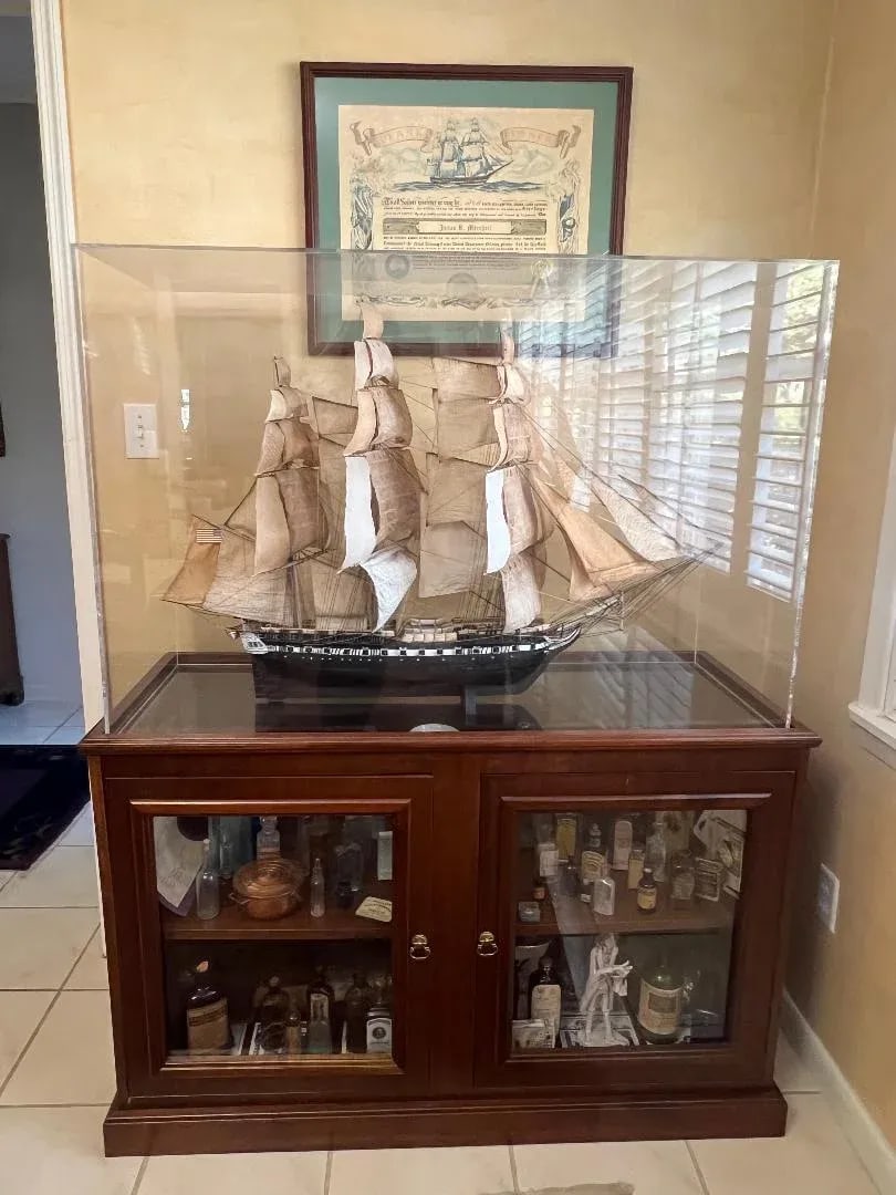 Early 1900s Antique Model Uss Constitution Ship - 3