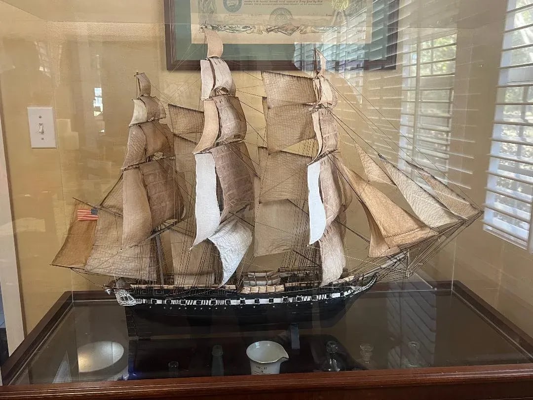 Early 1900s Antique Model Uss Constitution Ship - 4