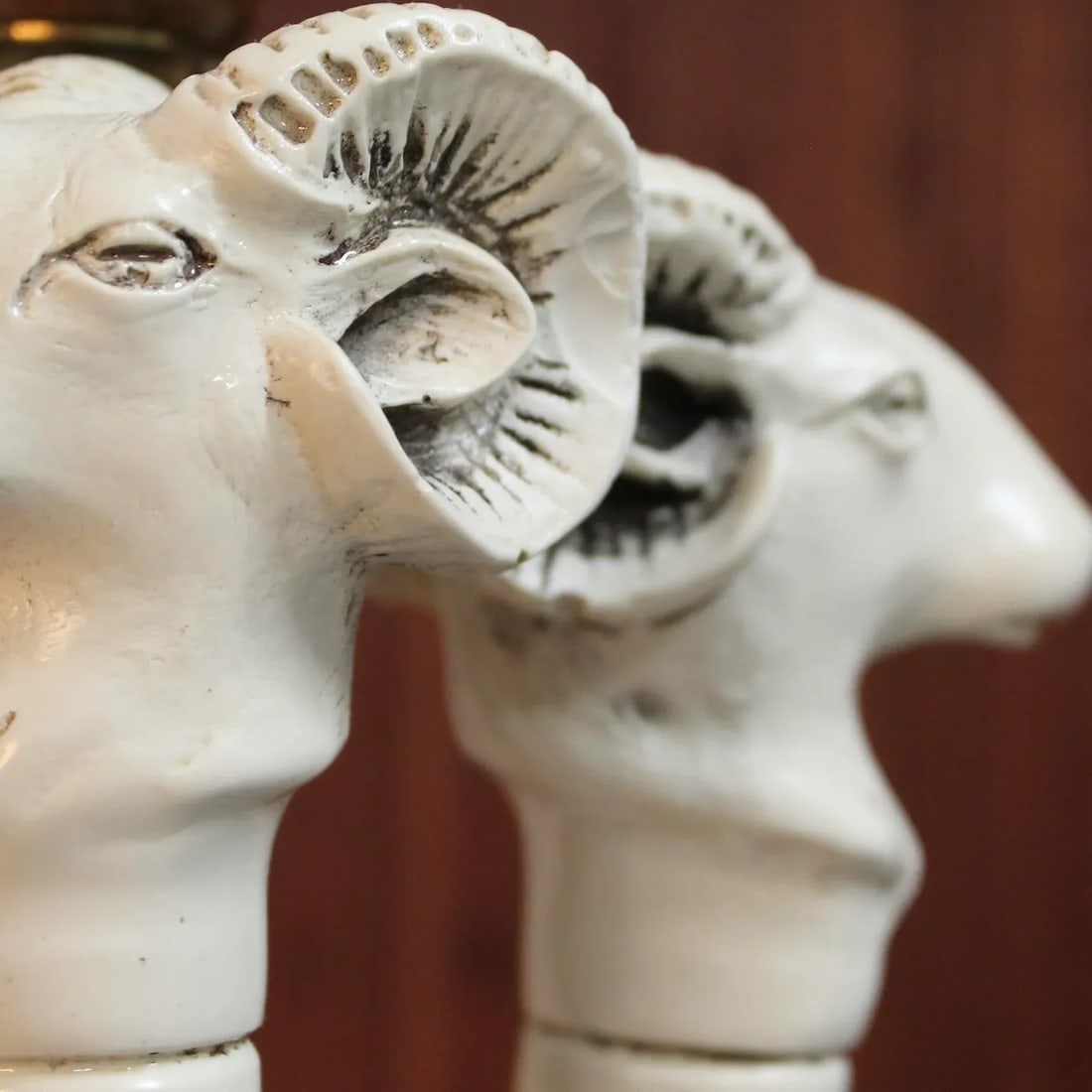 English Carved Ram Head Fireplace Tool Set | 5 Pieces - 4