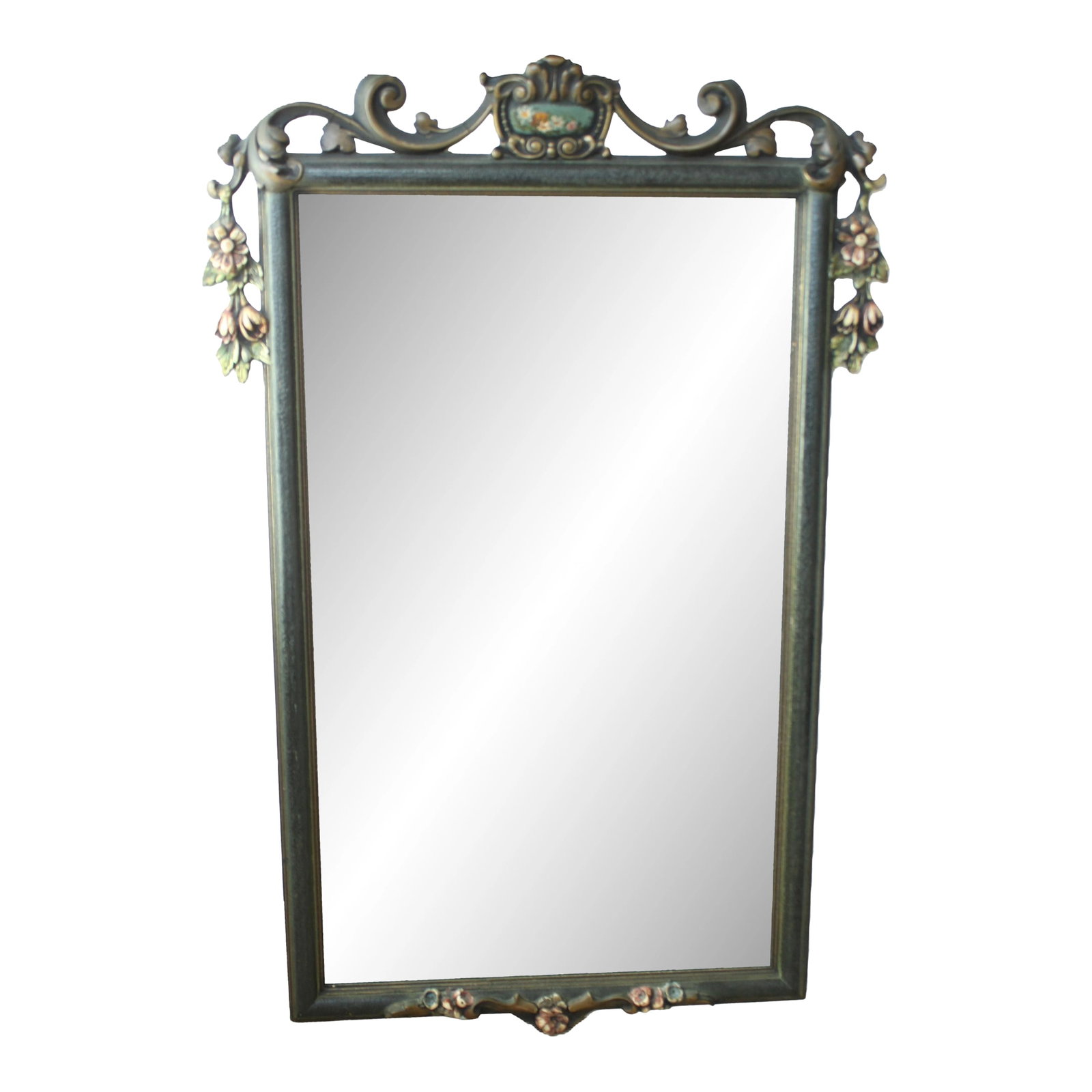 Monumental Early 20th Century French/Hand Painted Floral Motif: Antique Early 20th Century French /Hand Painted Floral Motif. Mirror glass has a faint natural aging known as foxing. Want to explore more products at Antiquelifestyle. To SHOP simply click on my