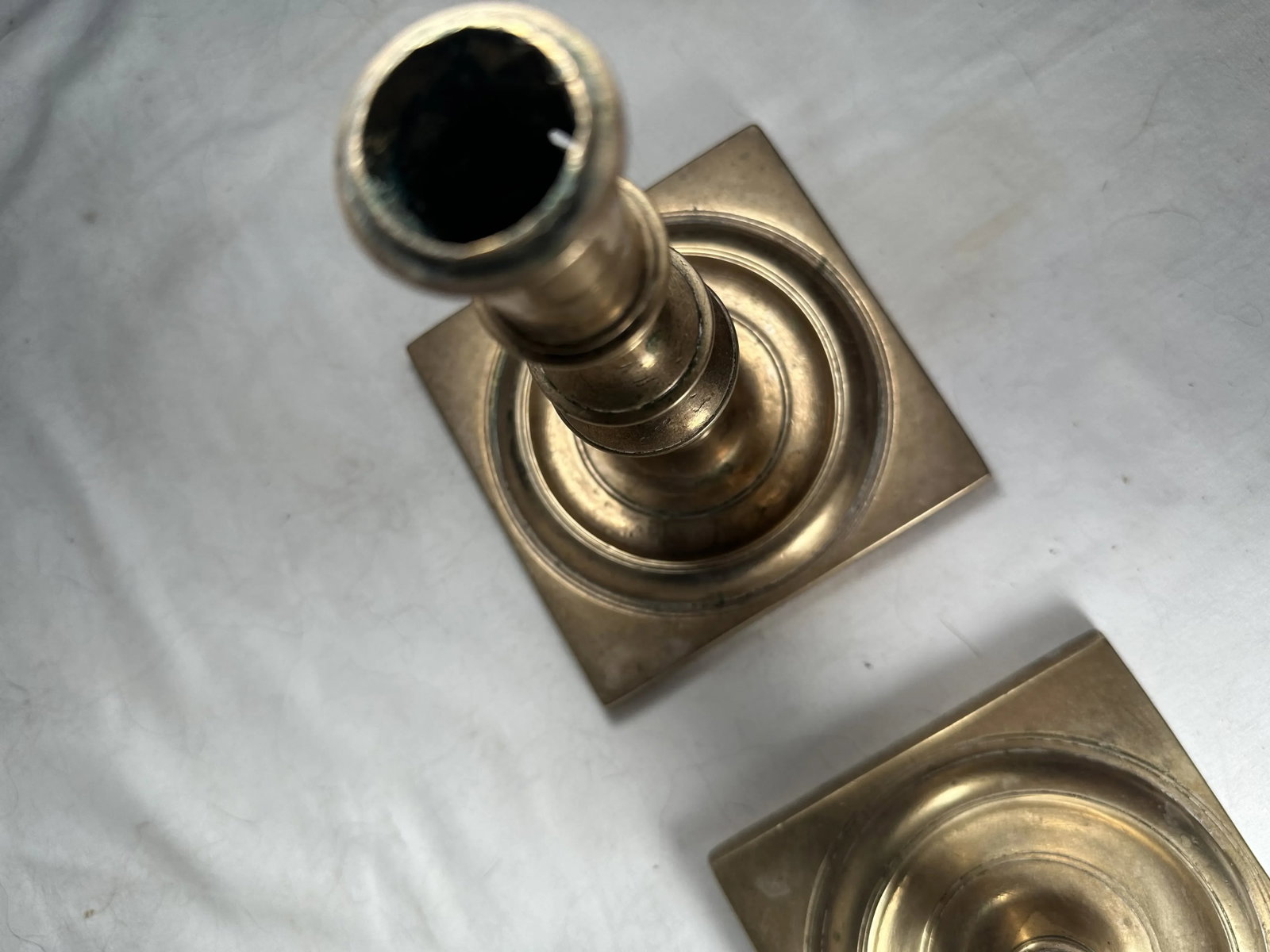Antique 17th Century Pair of Dutch Bronze Candlesticks. - 2