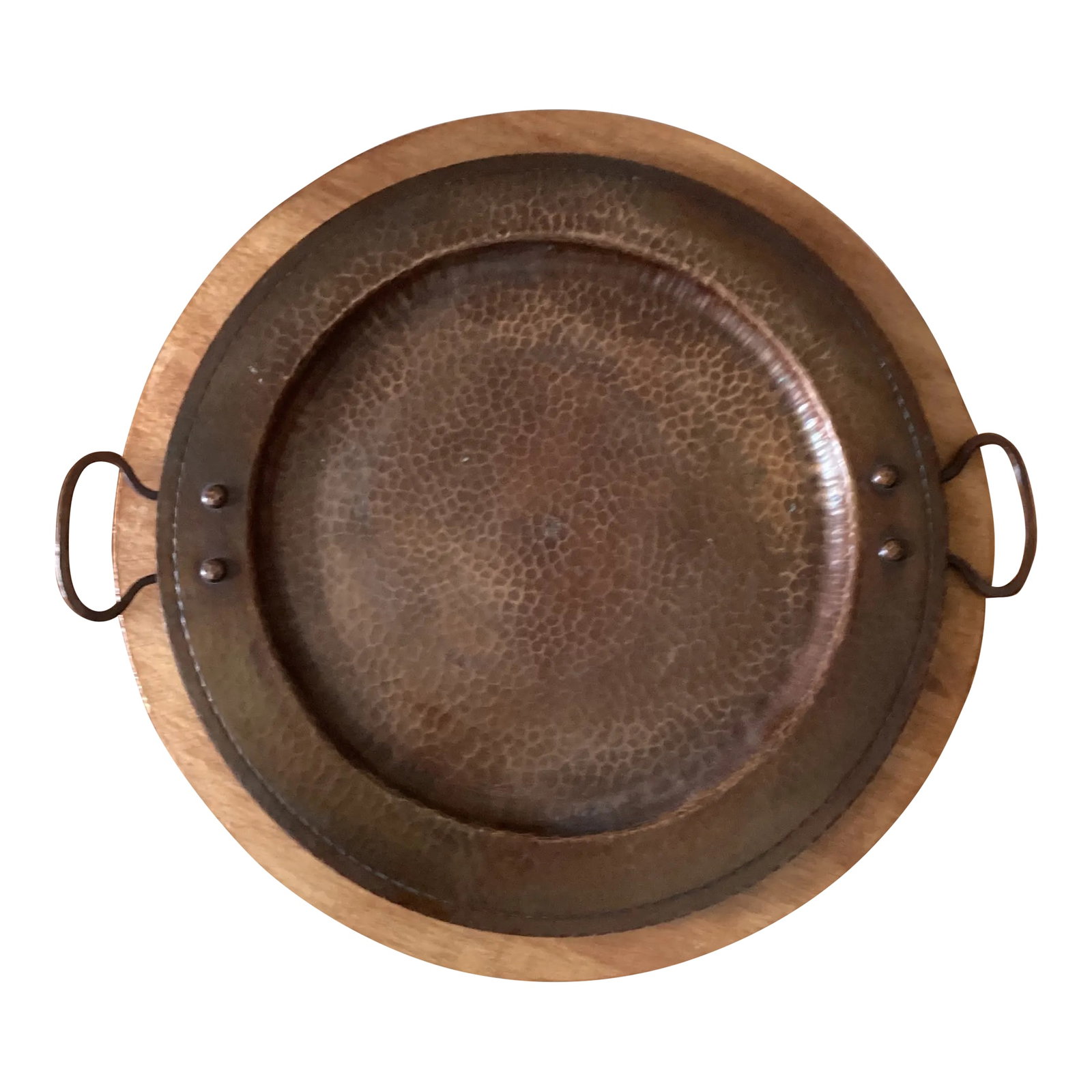 Antique Hammered Copper Two-Handled Tray by Roycroft Arts & Crafts, Roycroft Inn at East Aurora, Cir (1 of 12)
