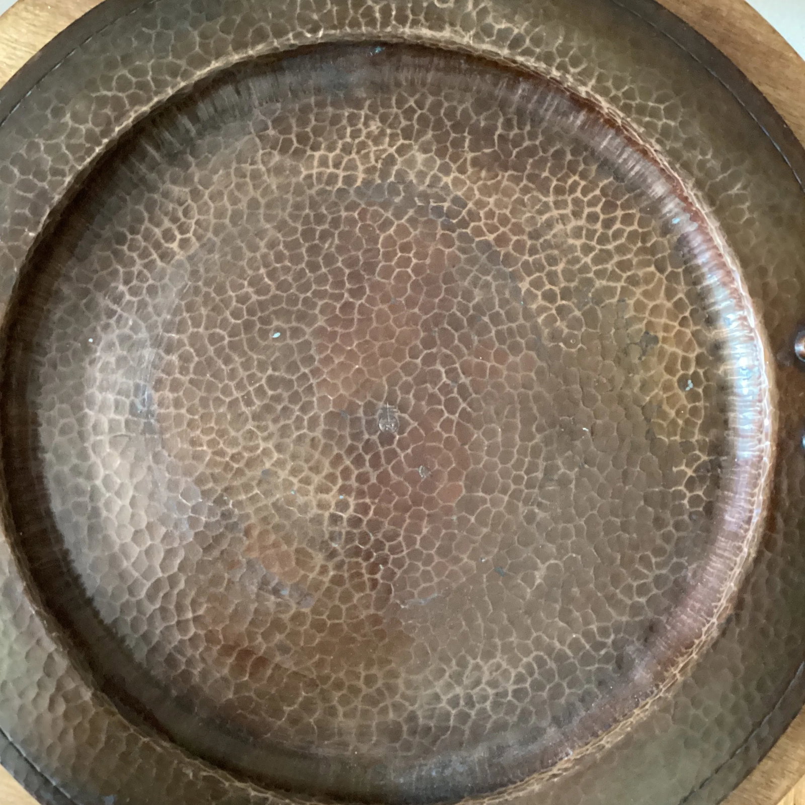 Antique Hammered Copper Two-Handled Tray by Roycroft Arts & Crafts, Roycroft Inn at East Aurora, Cir - 2