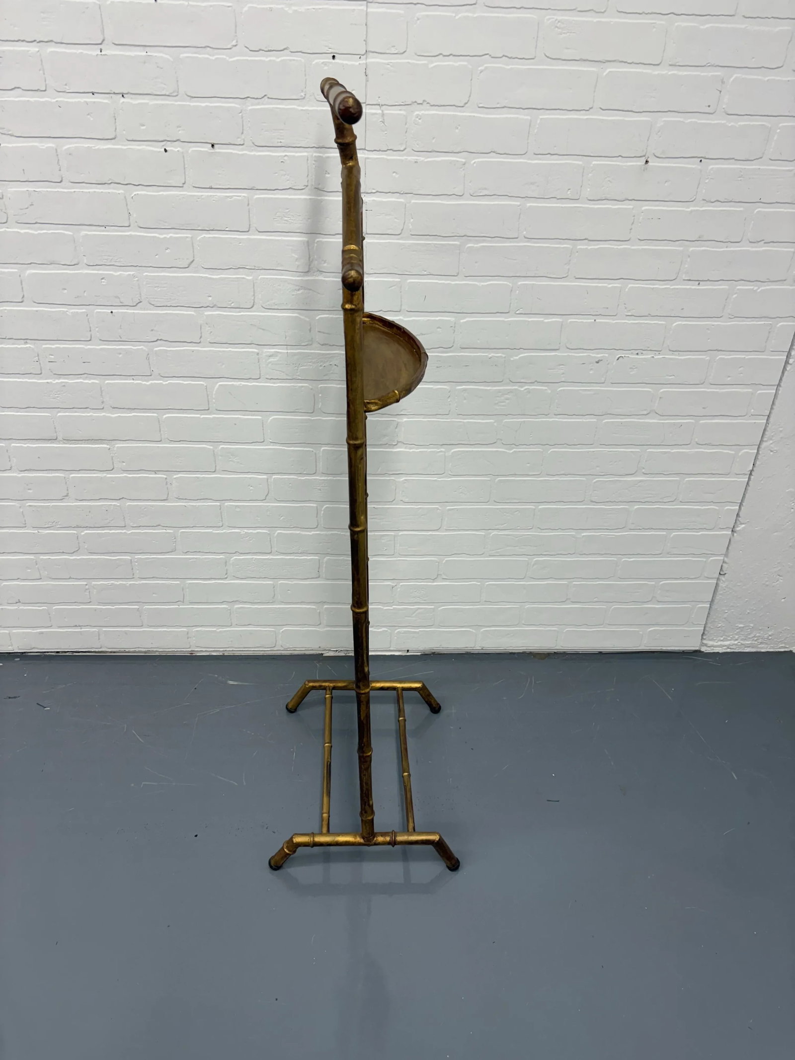 1960s Hollywood Regency Metal Italian Gold Gilt Faux Bamboo Velet - 2