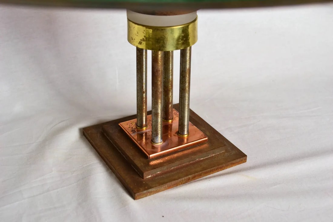 Monumental Vintage Glass Lined Copper Pedestal Bowl - 3