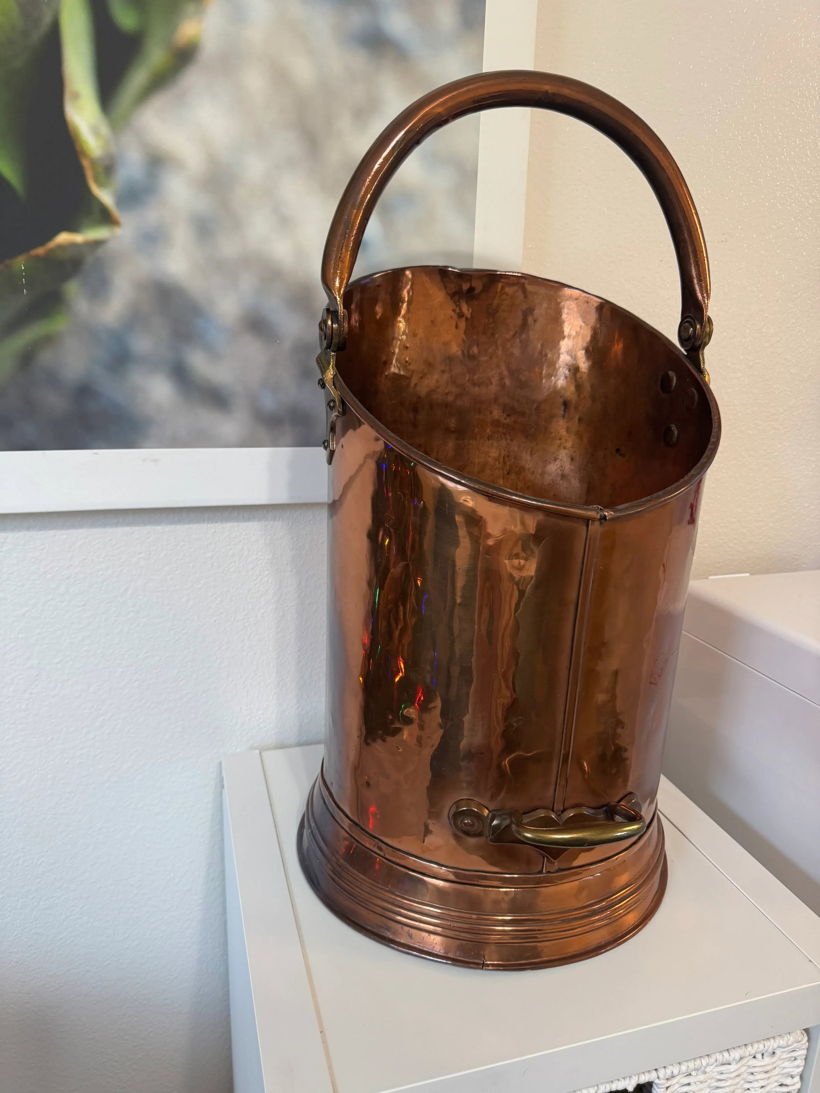 Mid 19th Century English Copper Large Antique Country House Victorian Era Coal Bin - 8