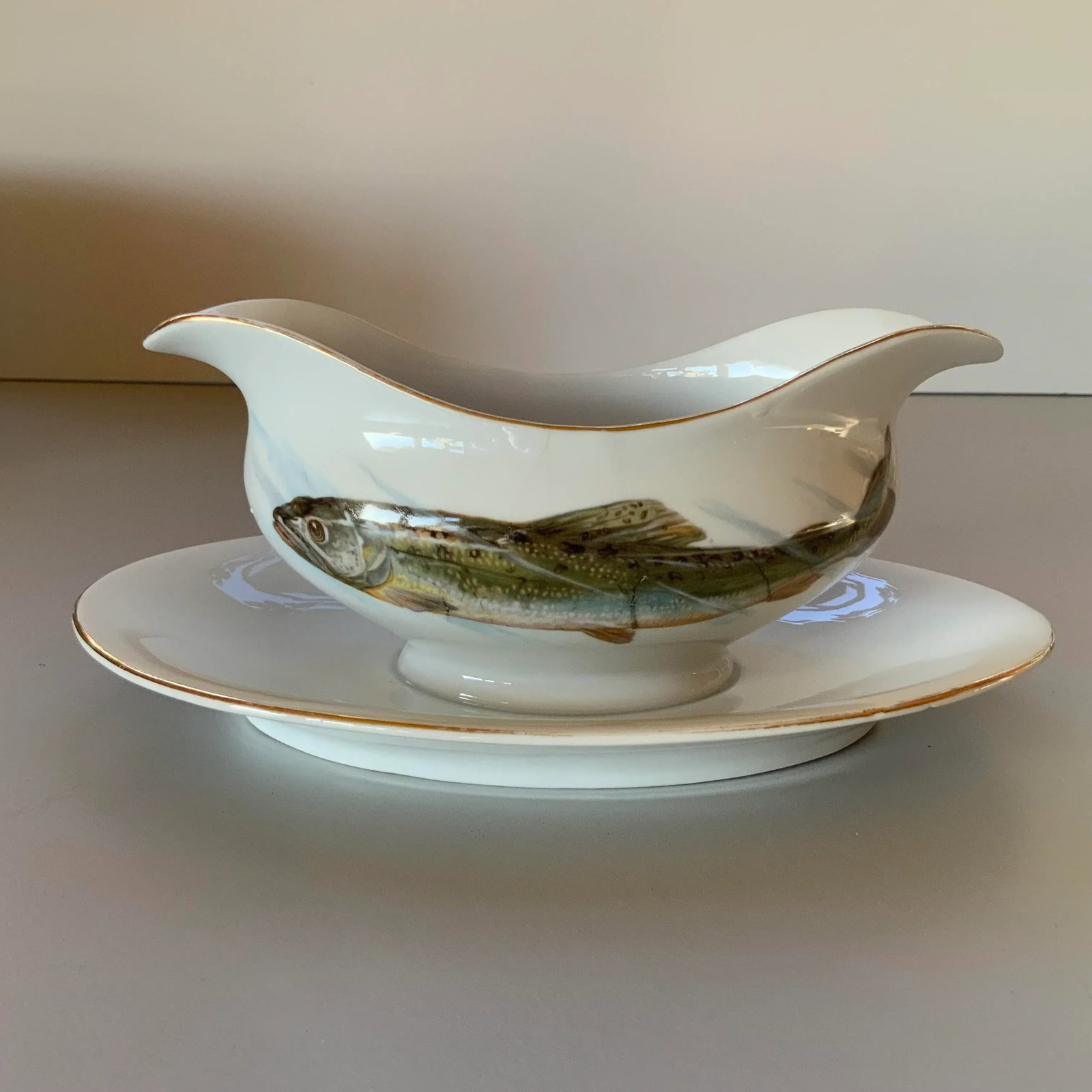 Vintage Alt Schonwald Bavarian Porcelain Fish Dishes- Set of 14 - 5