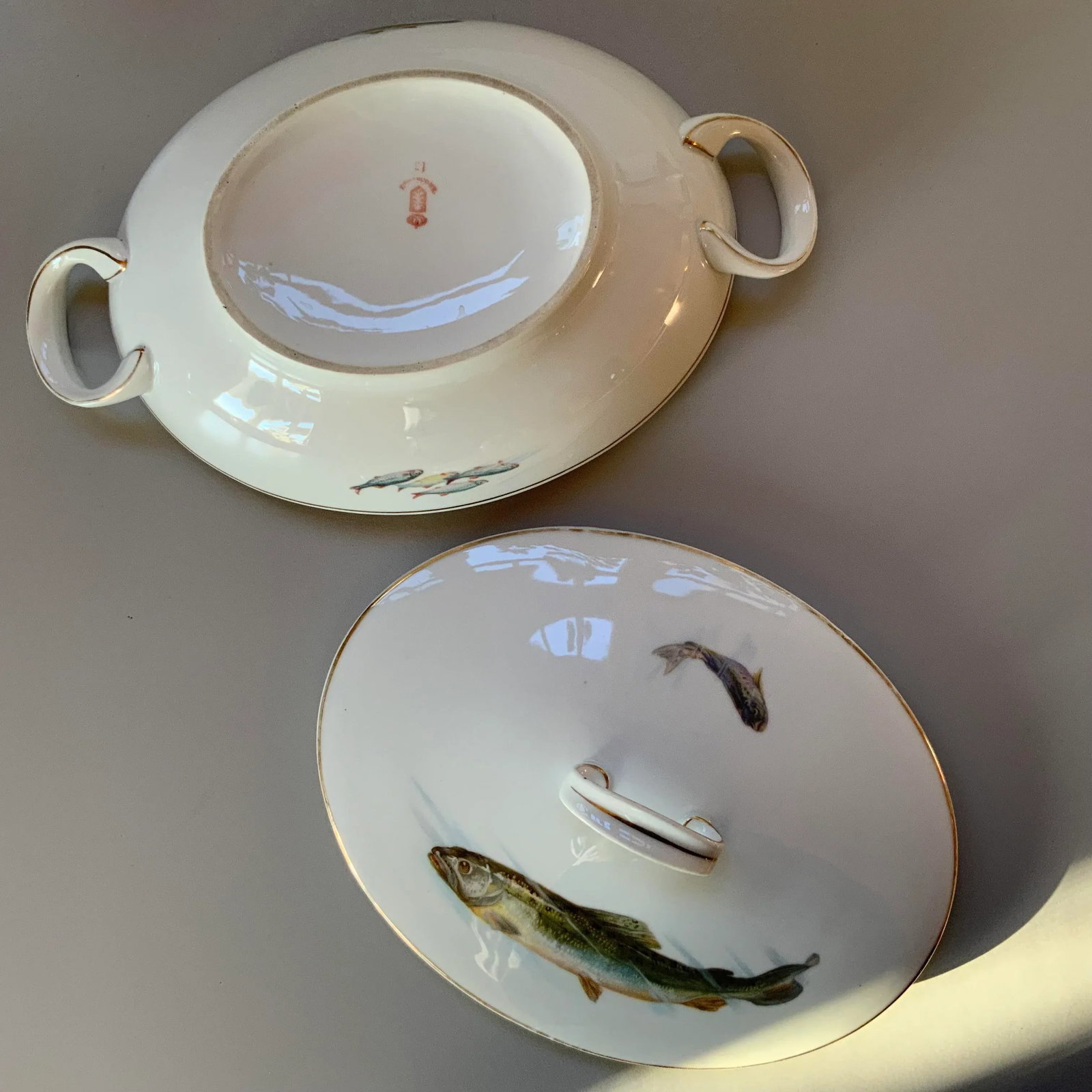 Vintage Alt Schonwald Bavarian Porcelain Fish Dishes- Set of 14 - 8