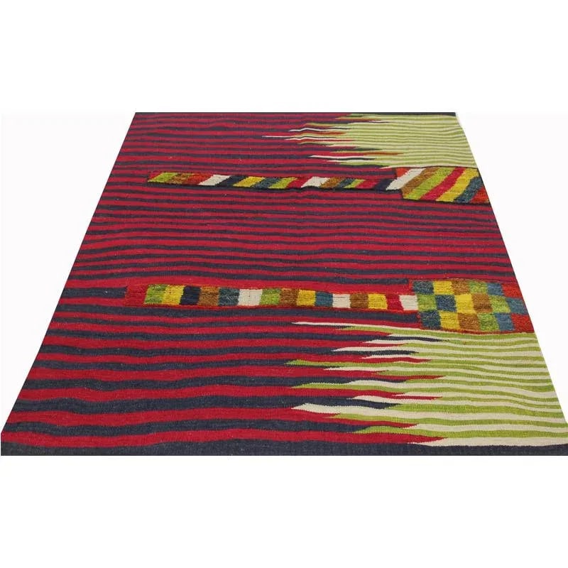 Handwoven Scandinavian Style Kilim Area Rug - 4'7" * 5'10'' - 2