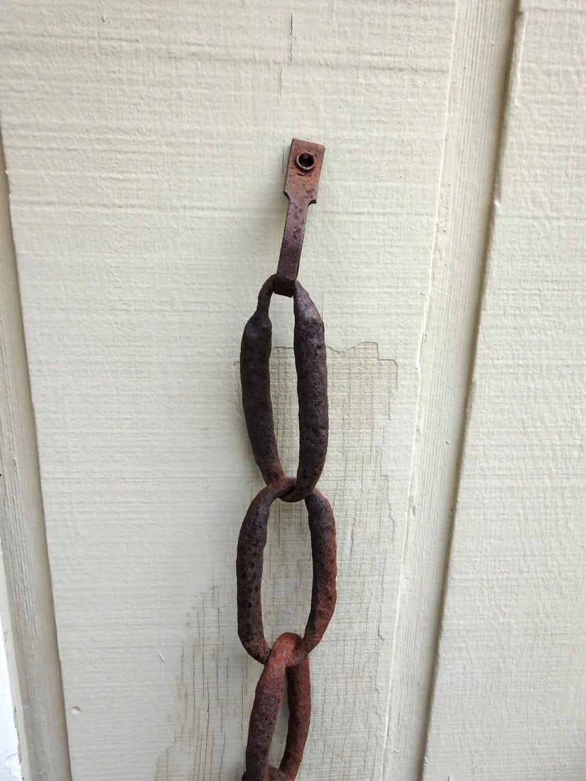 Antique Rusty Forge Iron Mooring Chain Garden Wall Decor - 8