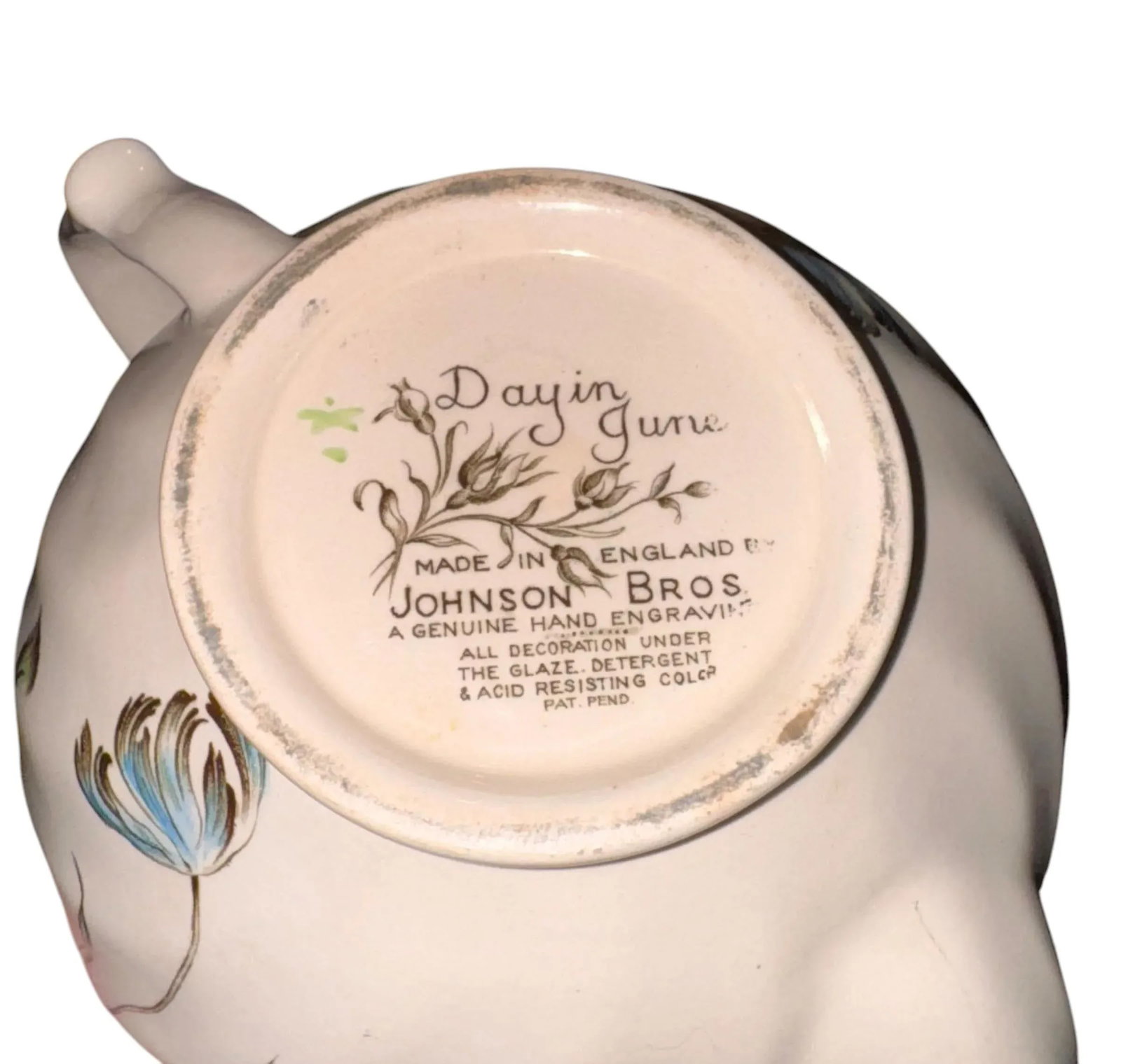 1960s Vintage 'Day in June' Floral Teapot by Johnson Bros. - 7