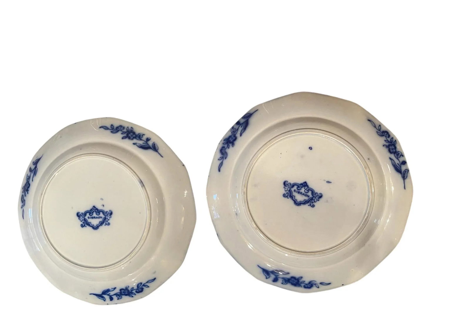 Late 19th Century Blue Flow Sobraon Plates- Set of 2 - 2