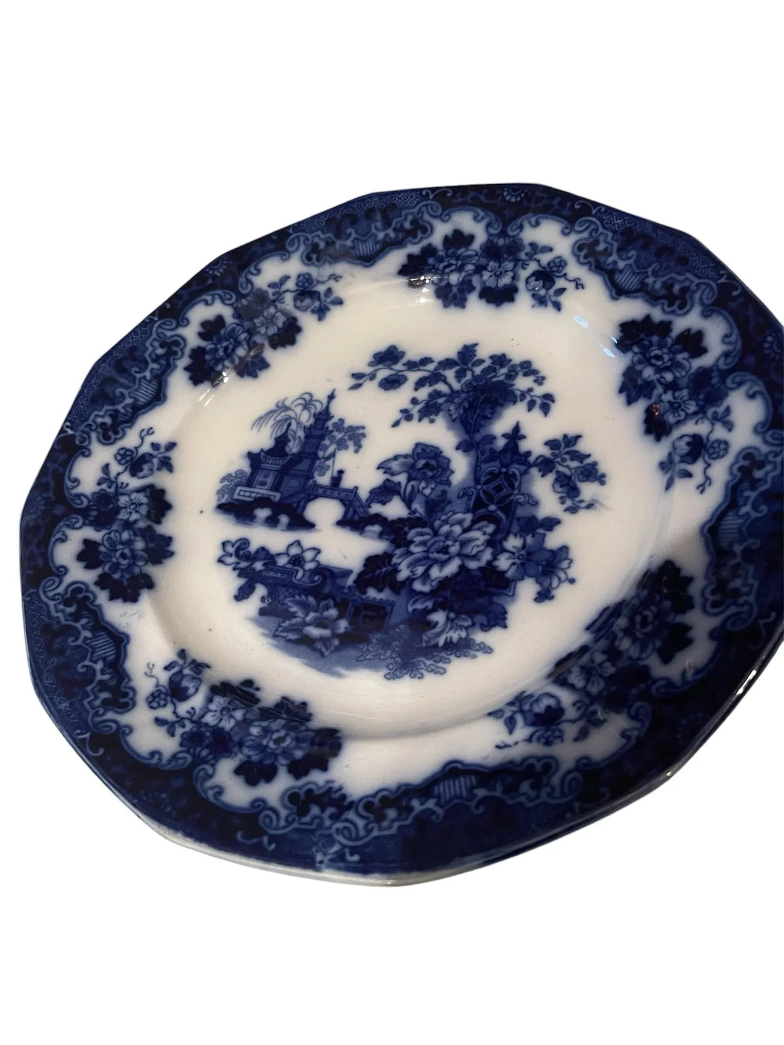 Late 19th Century Blue Flow Sobraon Plates- Set of 2 - 3
