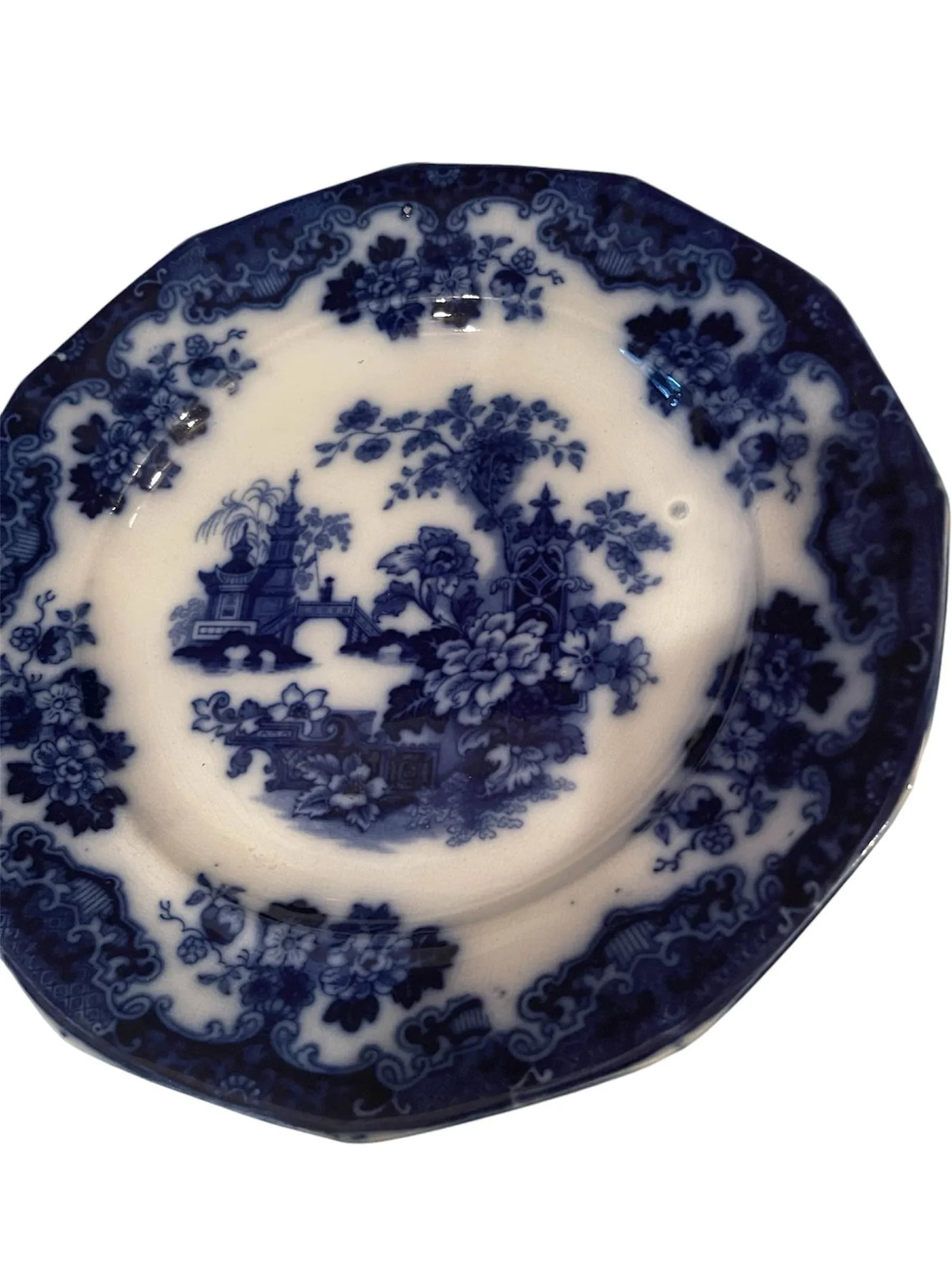 Late 19th Century Blue Flow Sobraon Plates- Set of 2 - 4