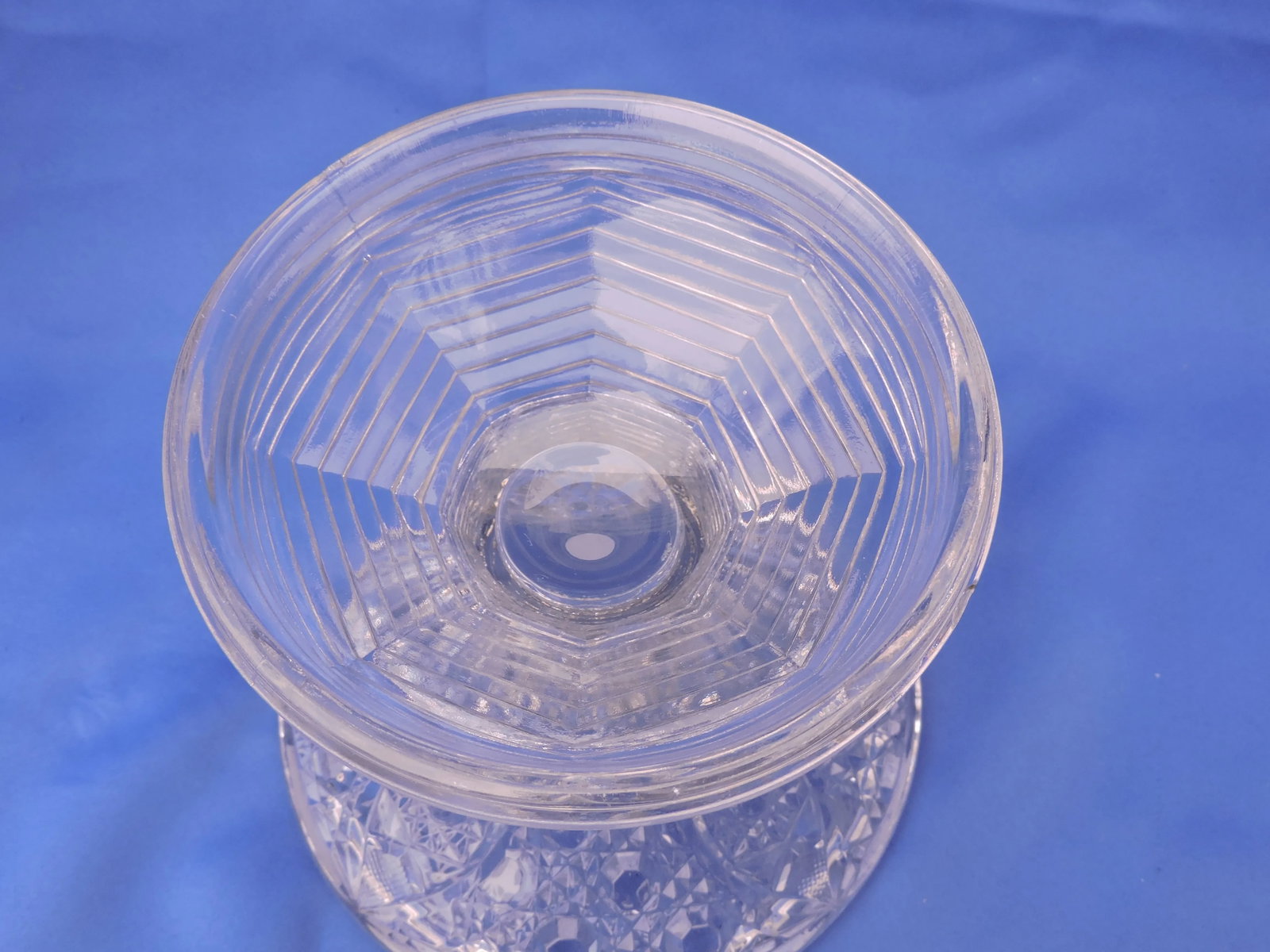 Circa 1894 McKee Glass Co. Eapg Punch Bowl With Stand Pressed Cut in Rotec Pattern - 9
