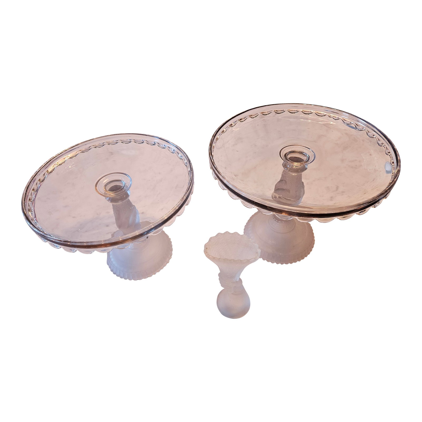 Late 19th Century Centennial Glass Cake Stand Set- 3 Pieces (1 of 9)