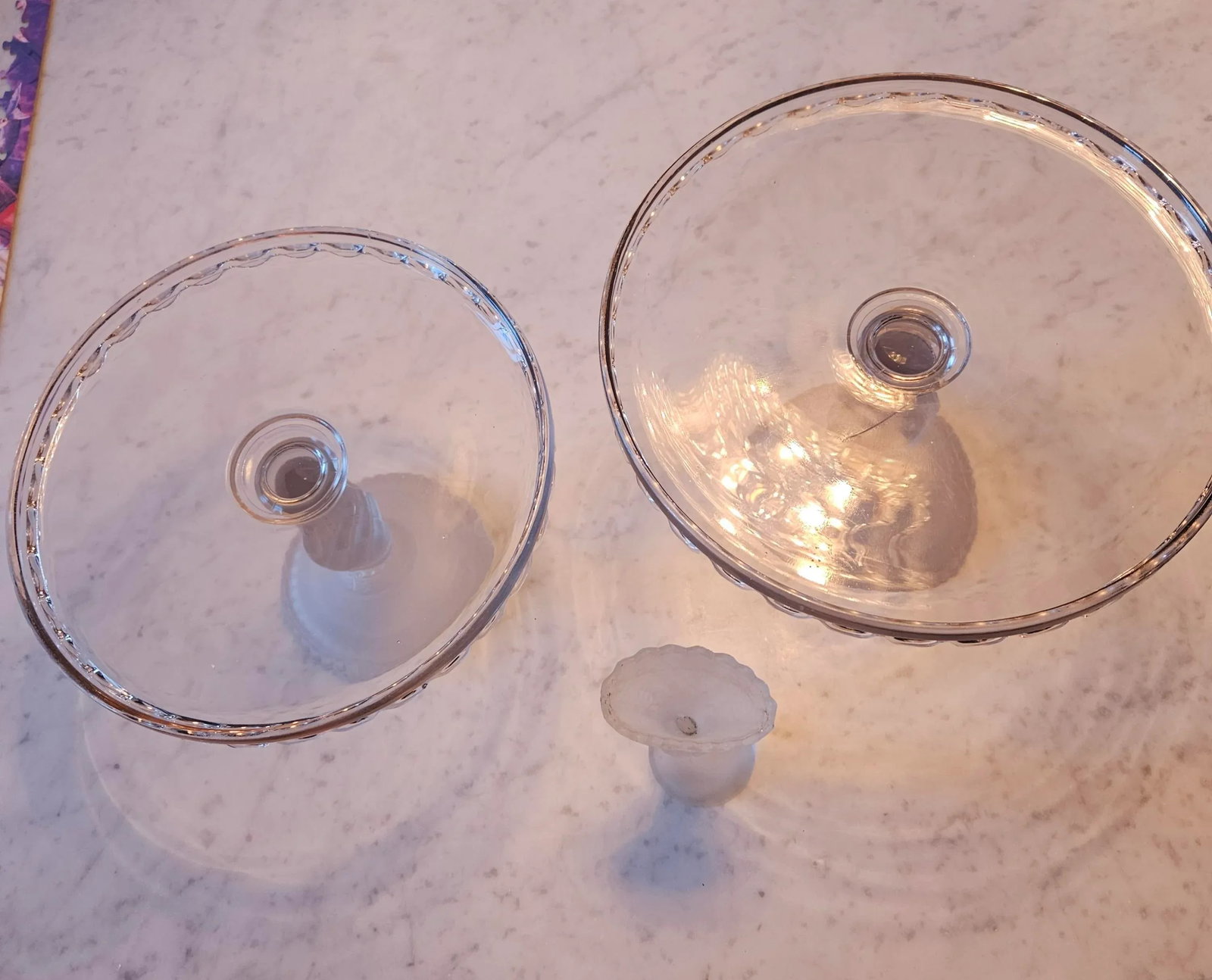 Late 19th Century Centennial Glass Cake Stand Set- 3 Pieces - 3