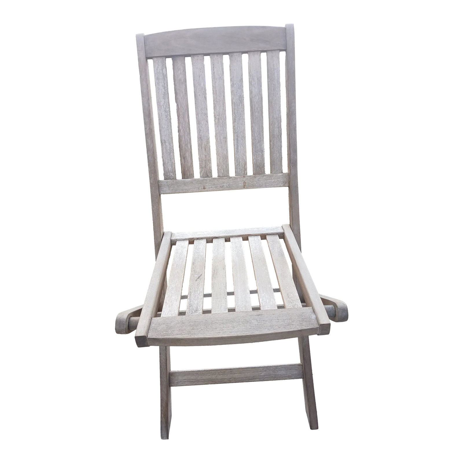 Vintage 20th Century Teak Wood High Back Folding Outdoor Chair (1 of 8)