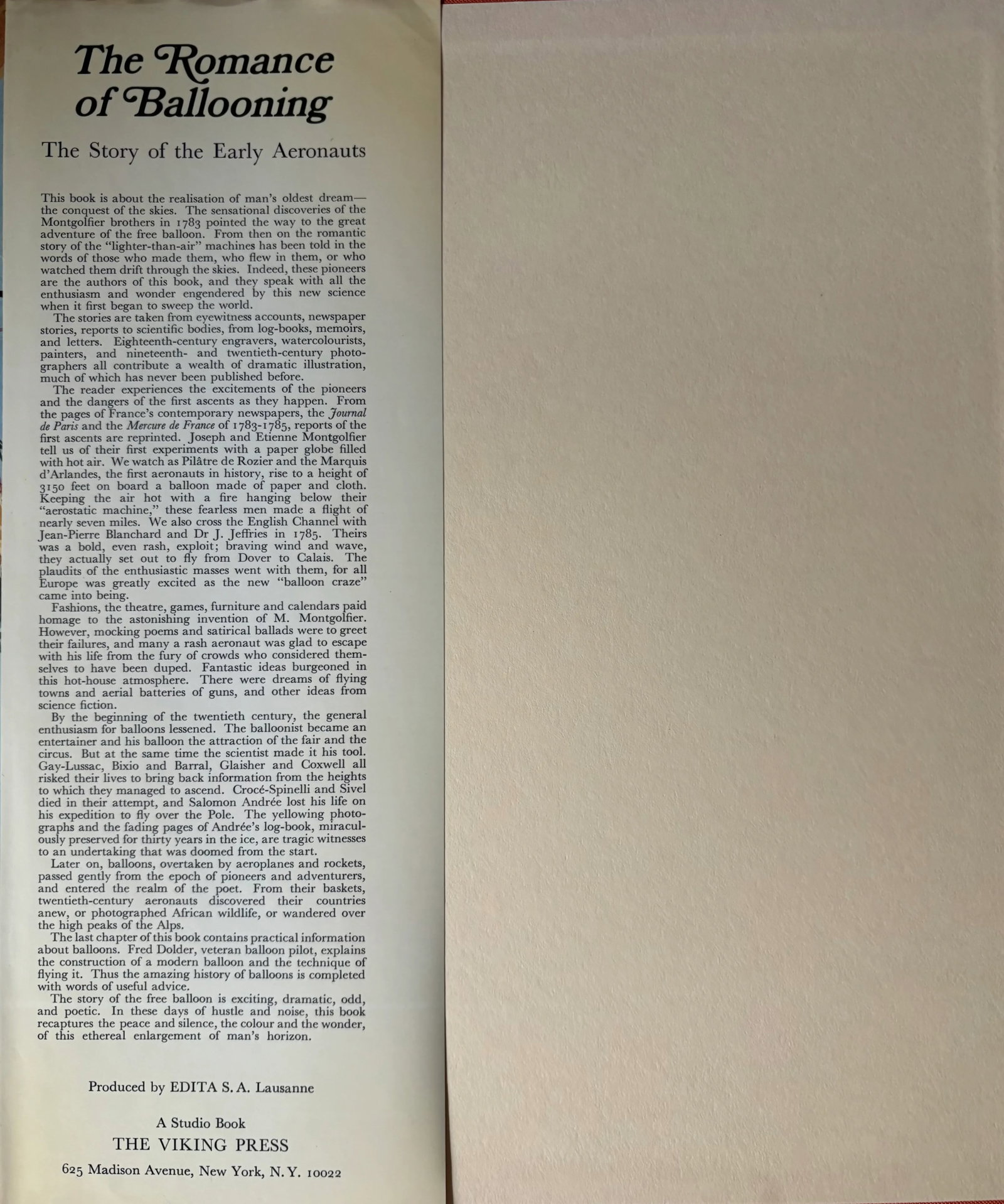 1971 the Romance of Ballooning, Hardcover First Edition - 6
