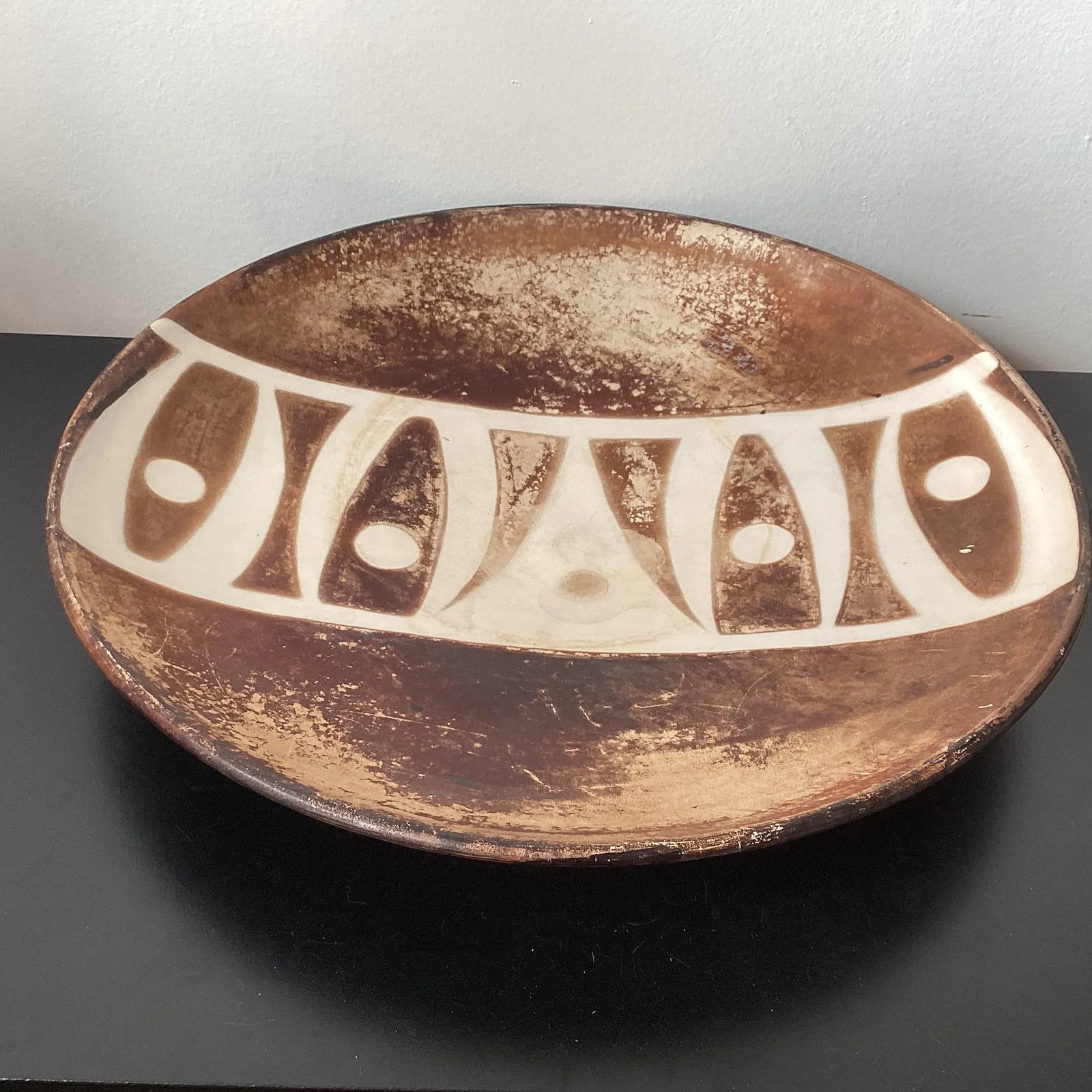 Vintage Eclectic Ethnic Extra Large Decorative Bowl - 2