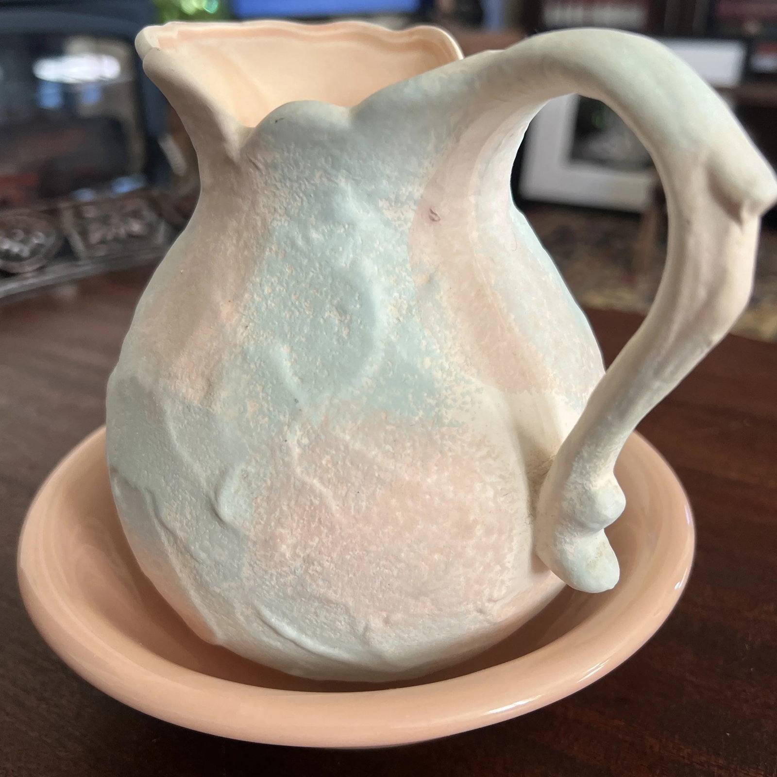 Vintage Ceramic Pitcher & Basin, Hand Decorated Vase - 5
