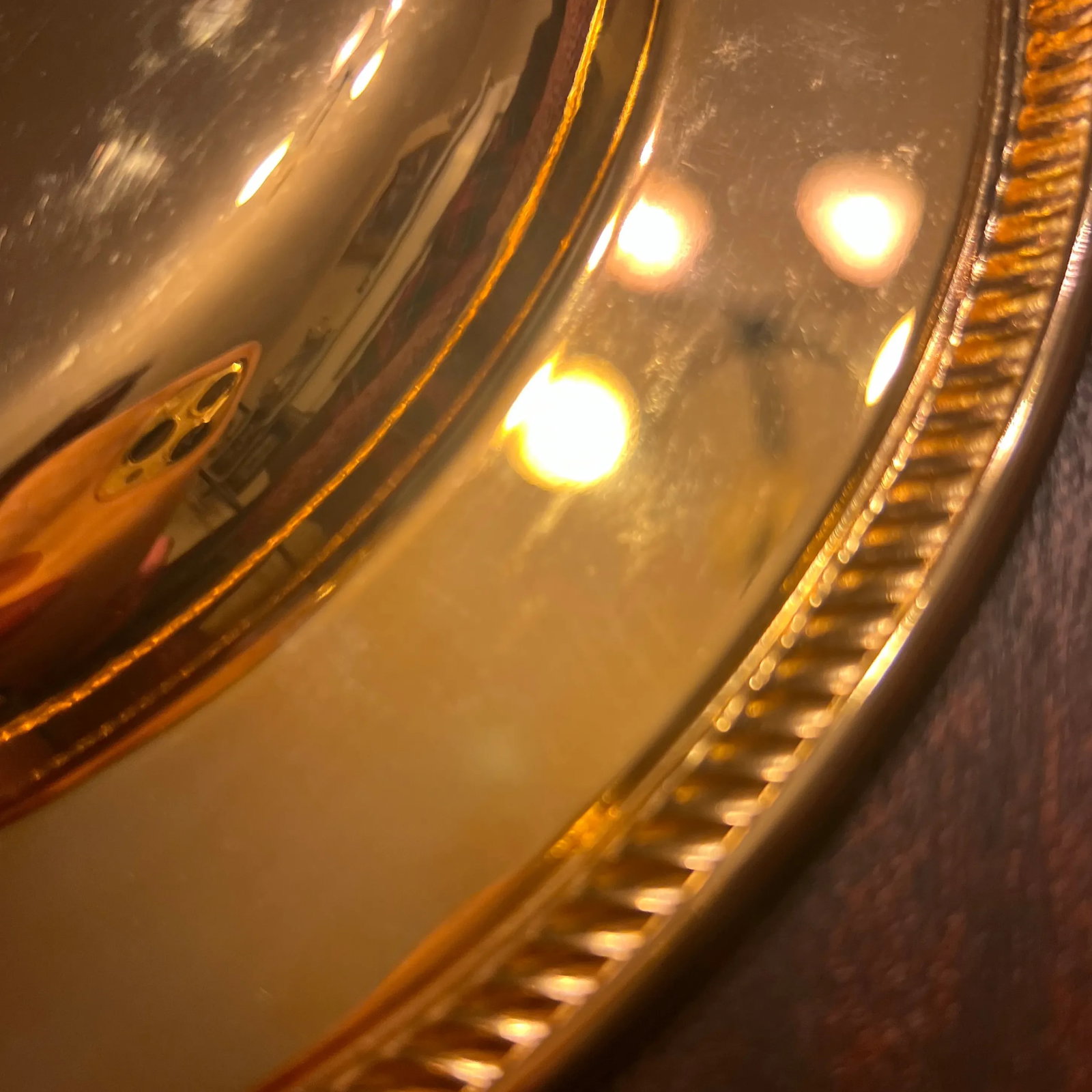 1980s 24 Karat Gold Plated Serving Service Tray Charger - 7