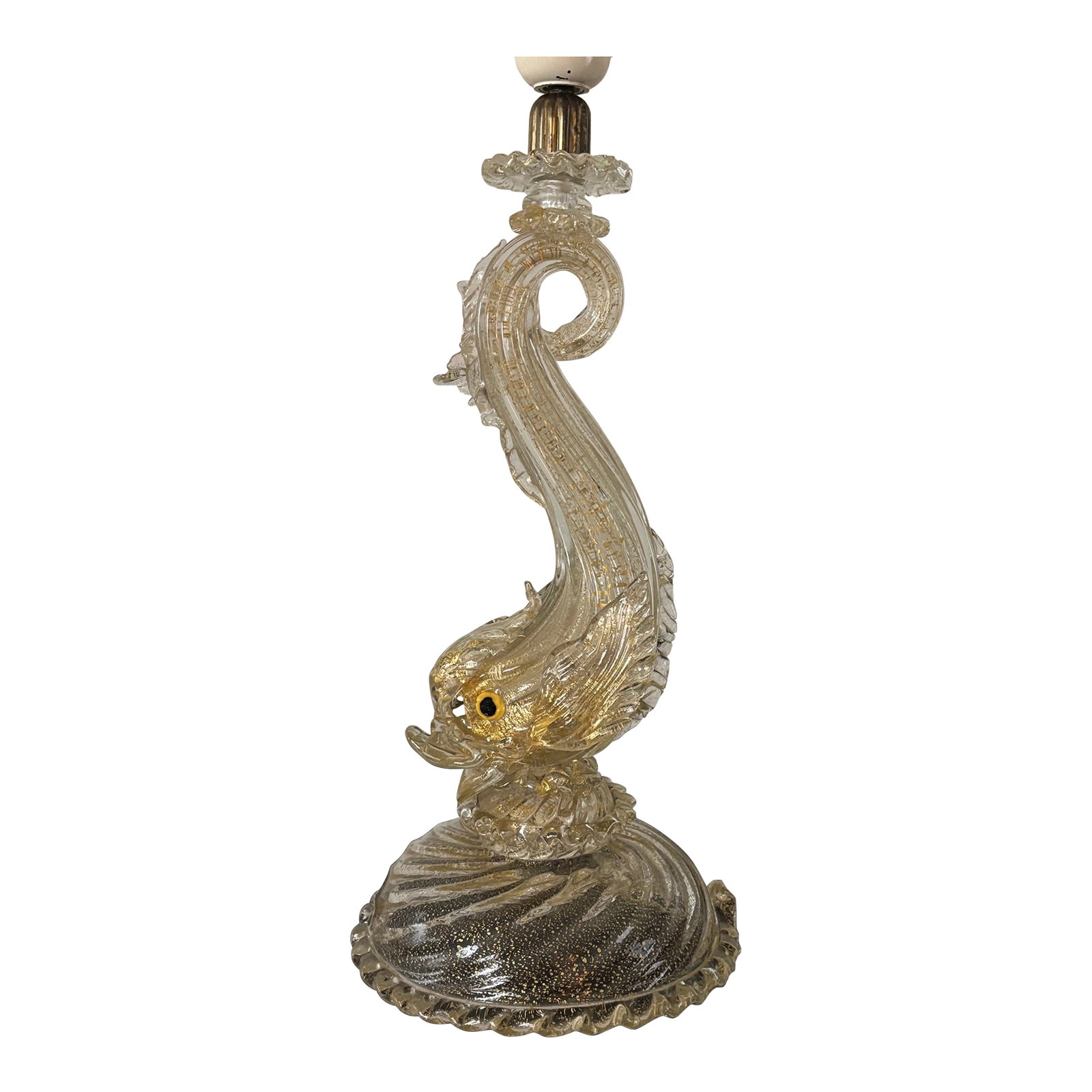 Antique Golden Dolphin Murano Lamp Attributed to Barovier & Toso (1 of 12)