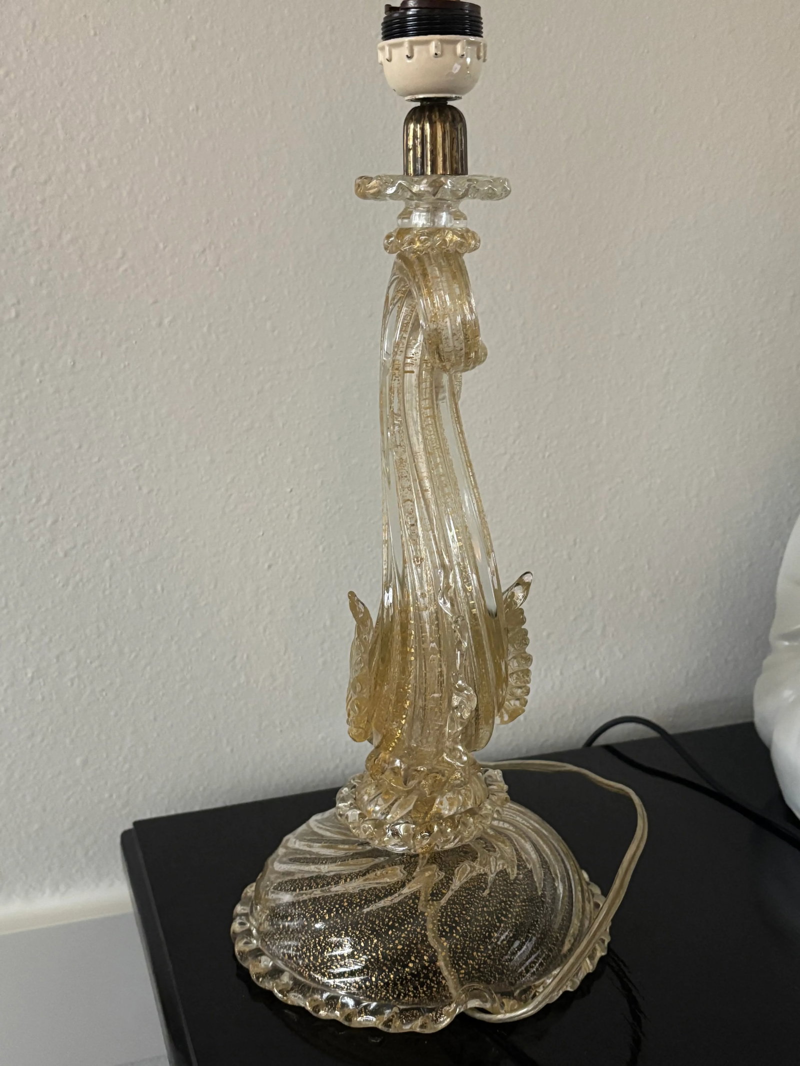 Antique Golden Dolphin Murano Lamp Attributed to Barovier & Toso - 8
