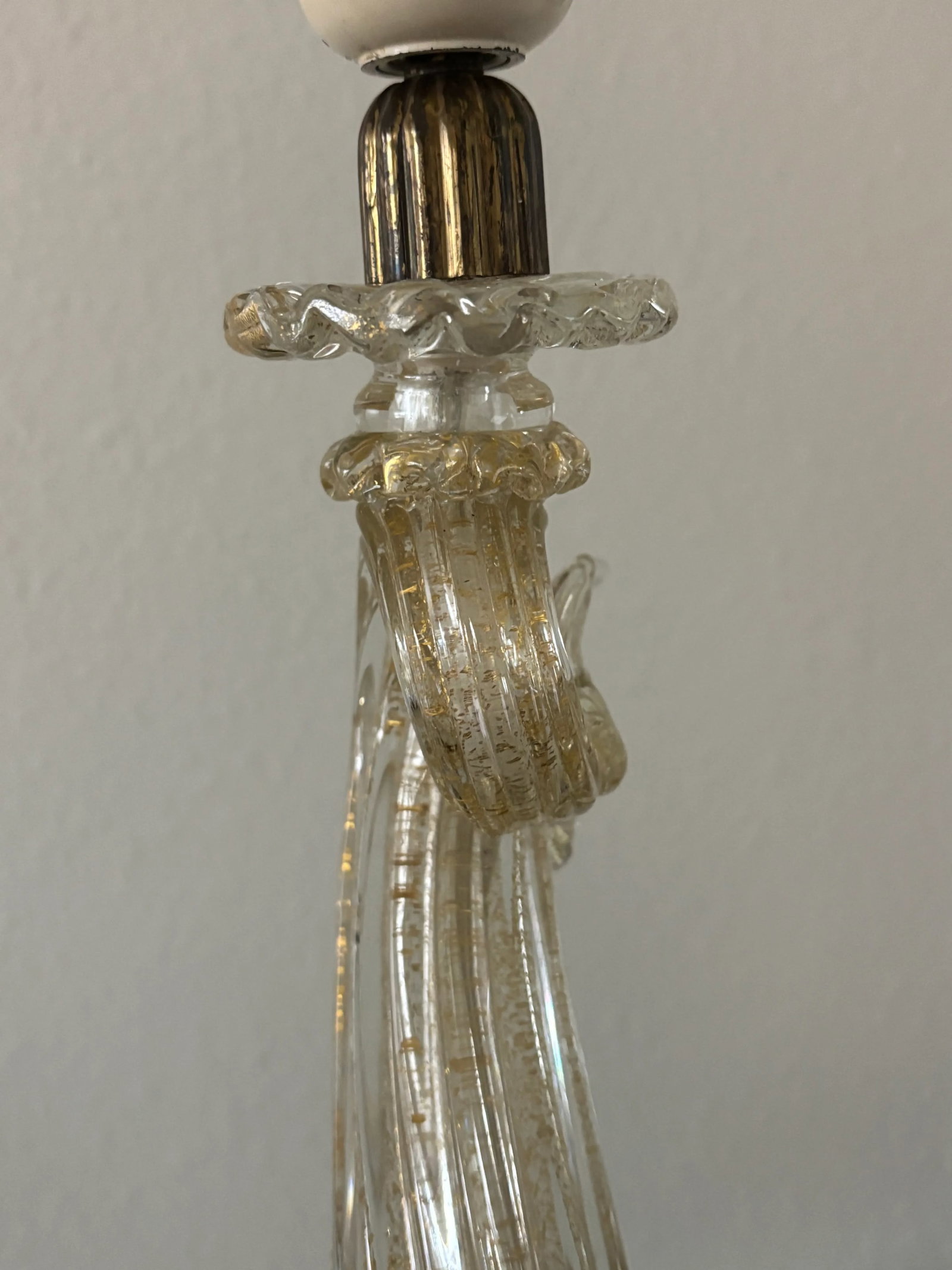 Antique Golden Dolphin Murano Lamp Attributed to Barovier & Toso - 9