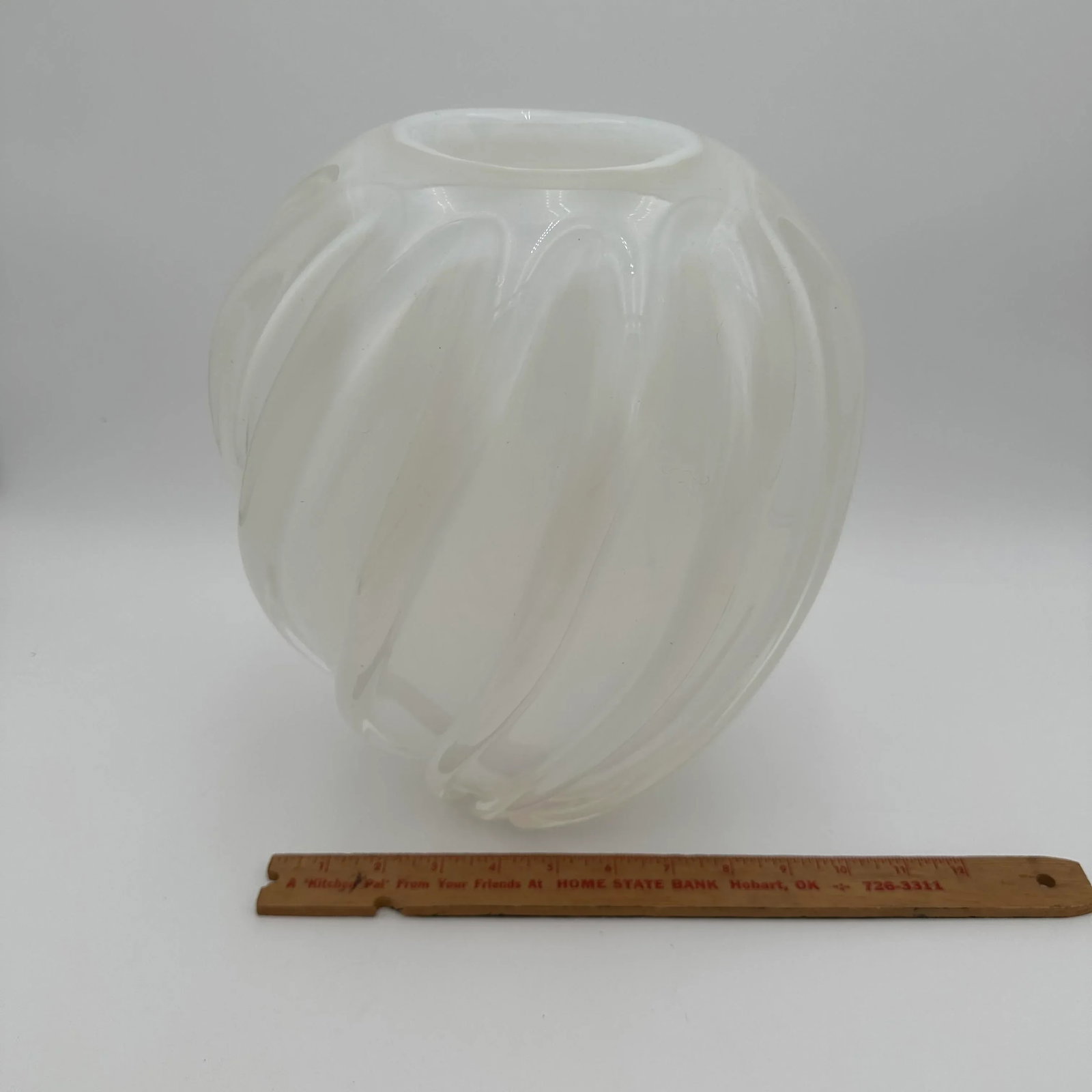Vintage Mikasa Opalescent Italian Art Swirl Glass Vase Designed by Larry Laslo - 6